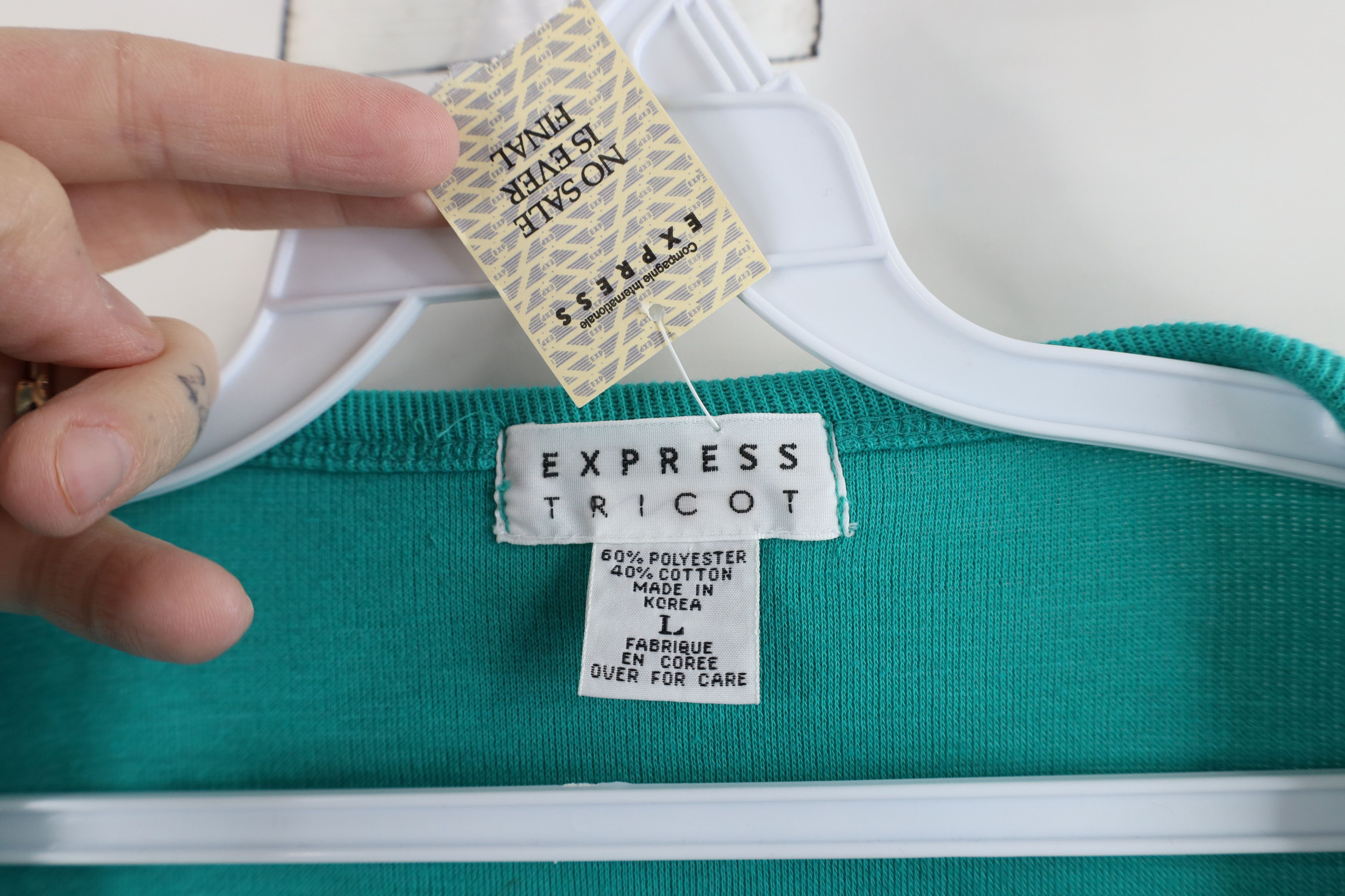 Express × Vintage Deadstock Vintage 90s Express Thermal Ribbed Knit T-Shirt Size L / US 10 / IT 46 - 5 Thumbnail