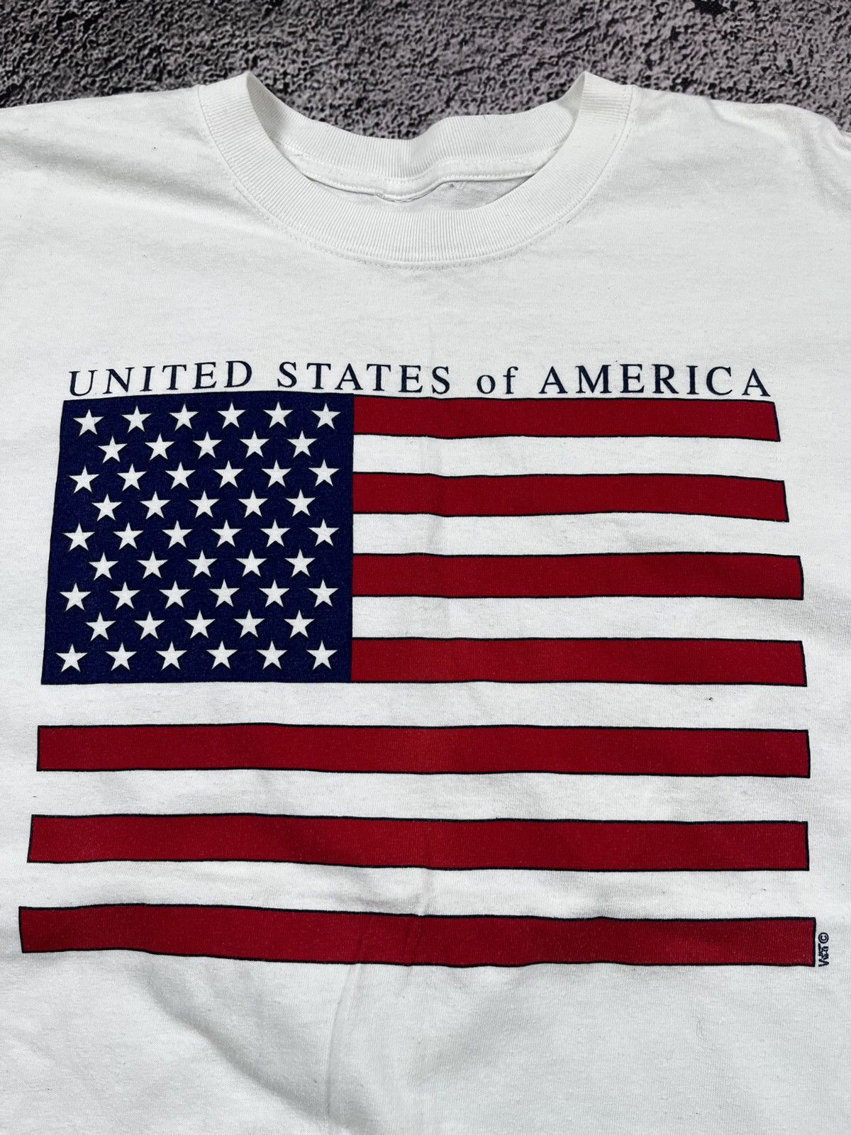 Vintage Vintage 90s United States of America USA Flag Big Logo Tee Size US XXL / EU 58 / 5 - 4 Thumbnail