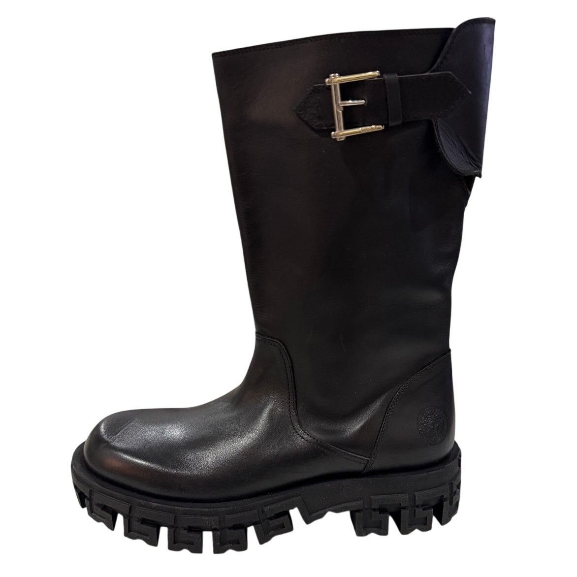Versace *DS26 VERSACE Men's Leather Motorcycle Boots Size IT43/US10 Size US 10 / EU 43 - 1 Thumbnail