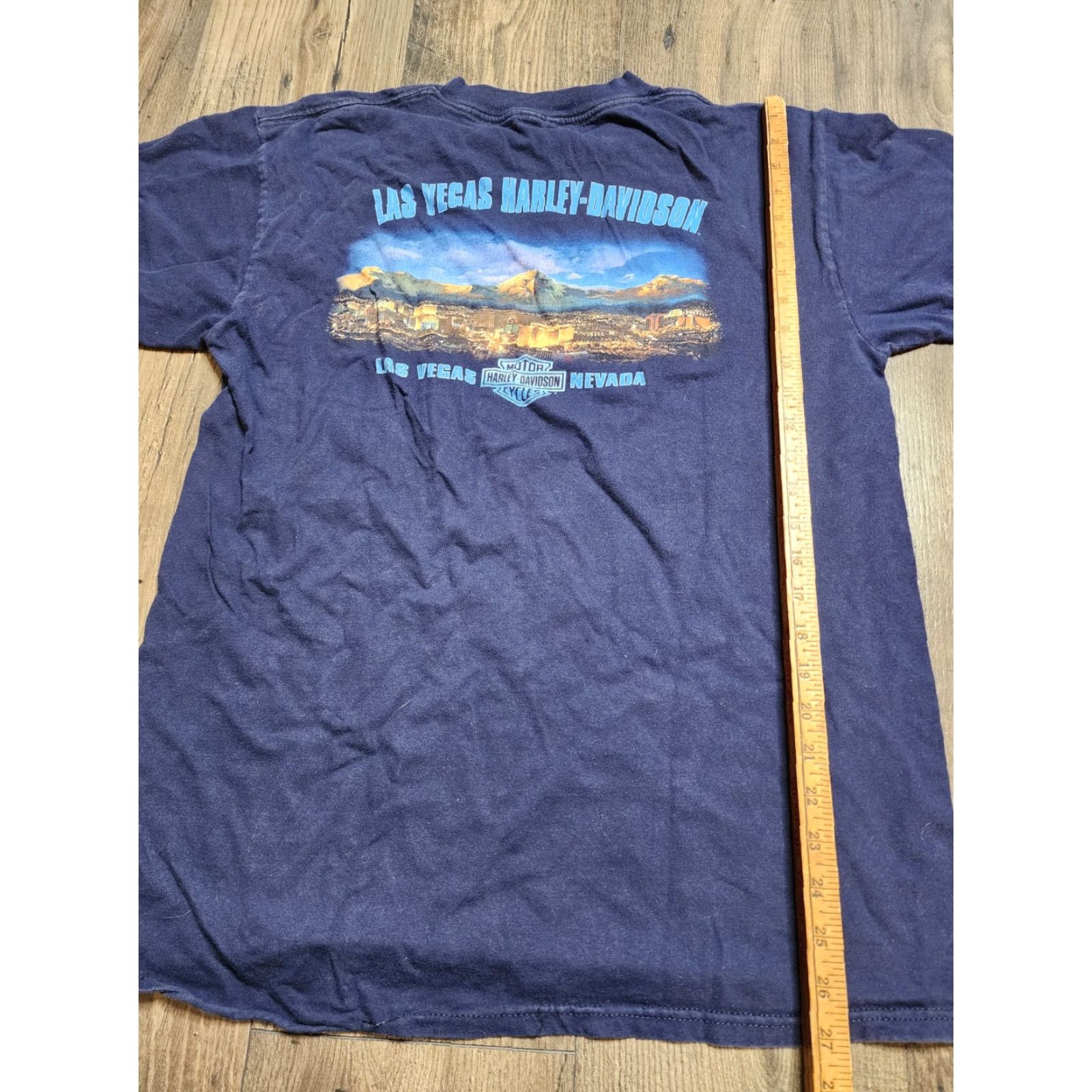 Harley Davidson VINTAGE Harley Davidson T Shirt Mens Large Blue Double Sided Graphic Print 90s Biker Mens Size US L / EU 52-54 / 3 - 2 Thumbnail