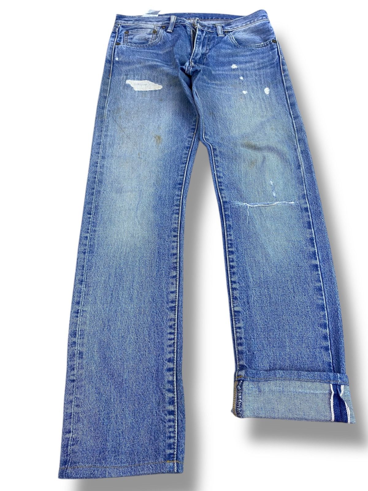 Levi's Vintage Levi’s Ripped Faded Wash Style Selvedge Jeans Size US 30 / EU 46 - 1 Thumbnail