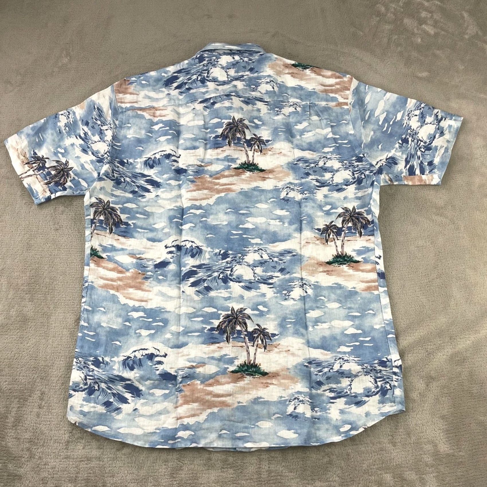 Peter Millar VINTAGE Peter Millar Shirt Men Medium Blue Frost Tropics 100% Linen Crown Sport NWT 00 Size US M / EU 48-50 / 2 - 5 Thumbnail