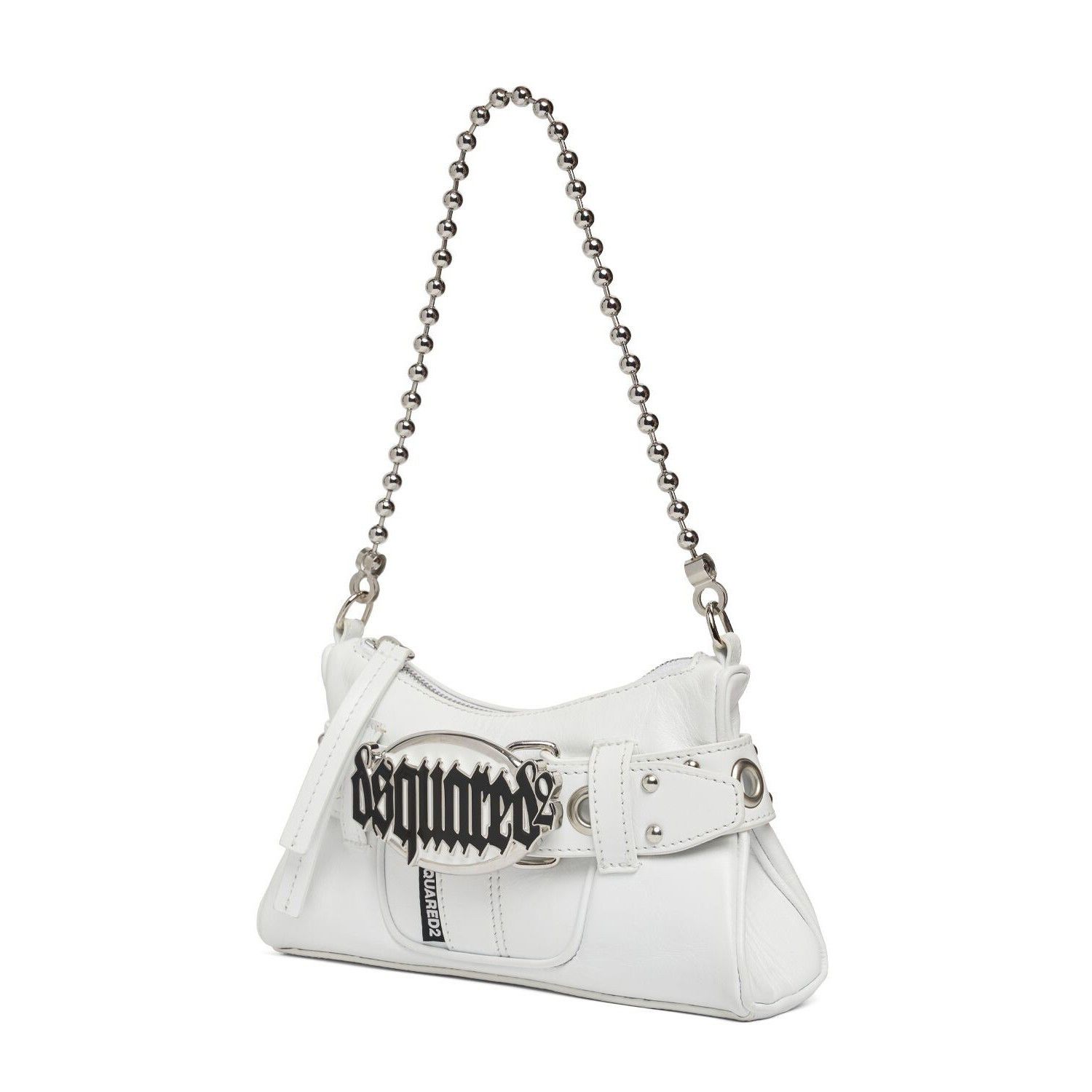 Dsquared2 DSQUARED2 Gothic Leather White Shoulder Bag New Size ONE SIZE - 2 Thumbnail