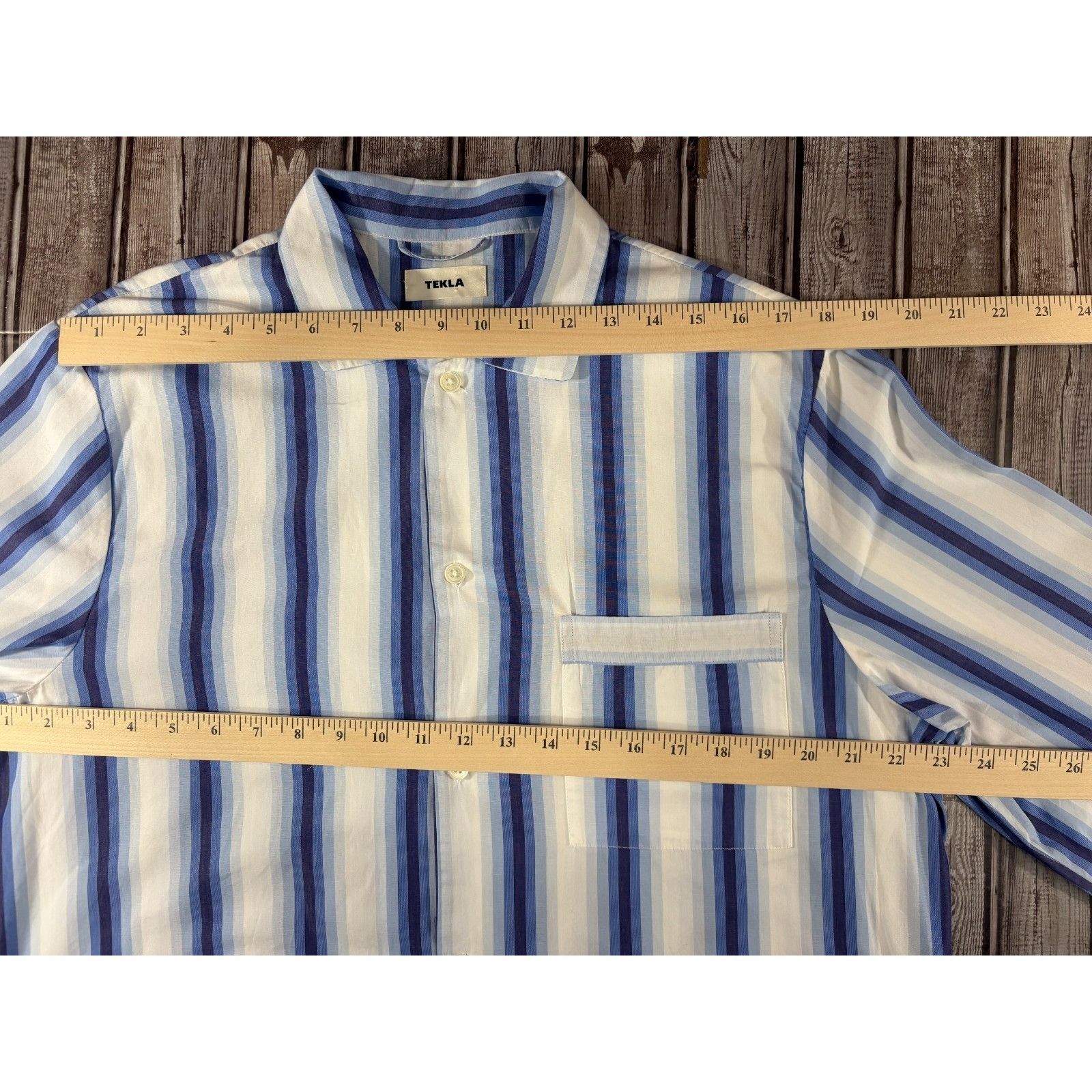 Tekla TEKLA Organic Cotton Striped Long Sleeve Shirt size L Size US L / EU 52-54 / 3 - 5 Thumbnail
