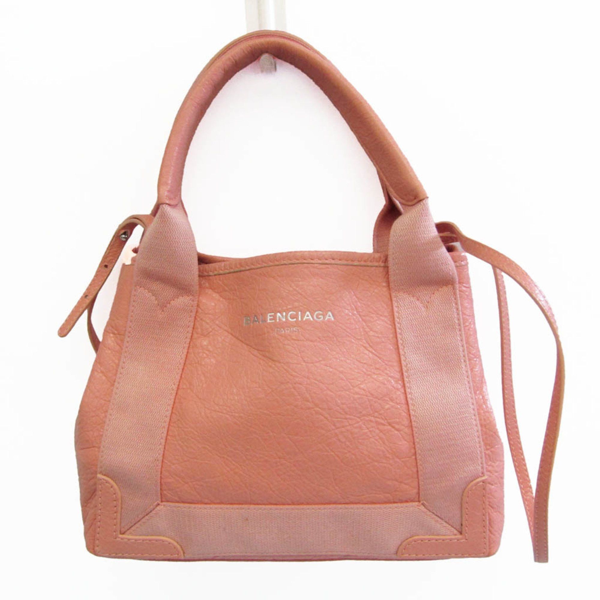 Balenciaga Navy Cabas Pink Leather Shoulder Bag (Pre-Owned) Size ONE SIZE - 1 Thumbnail