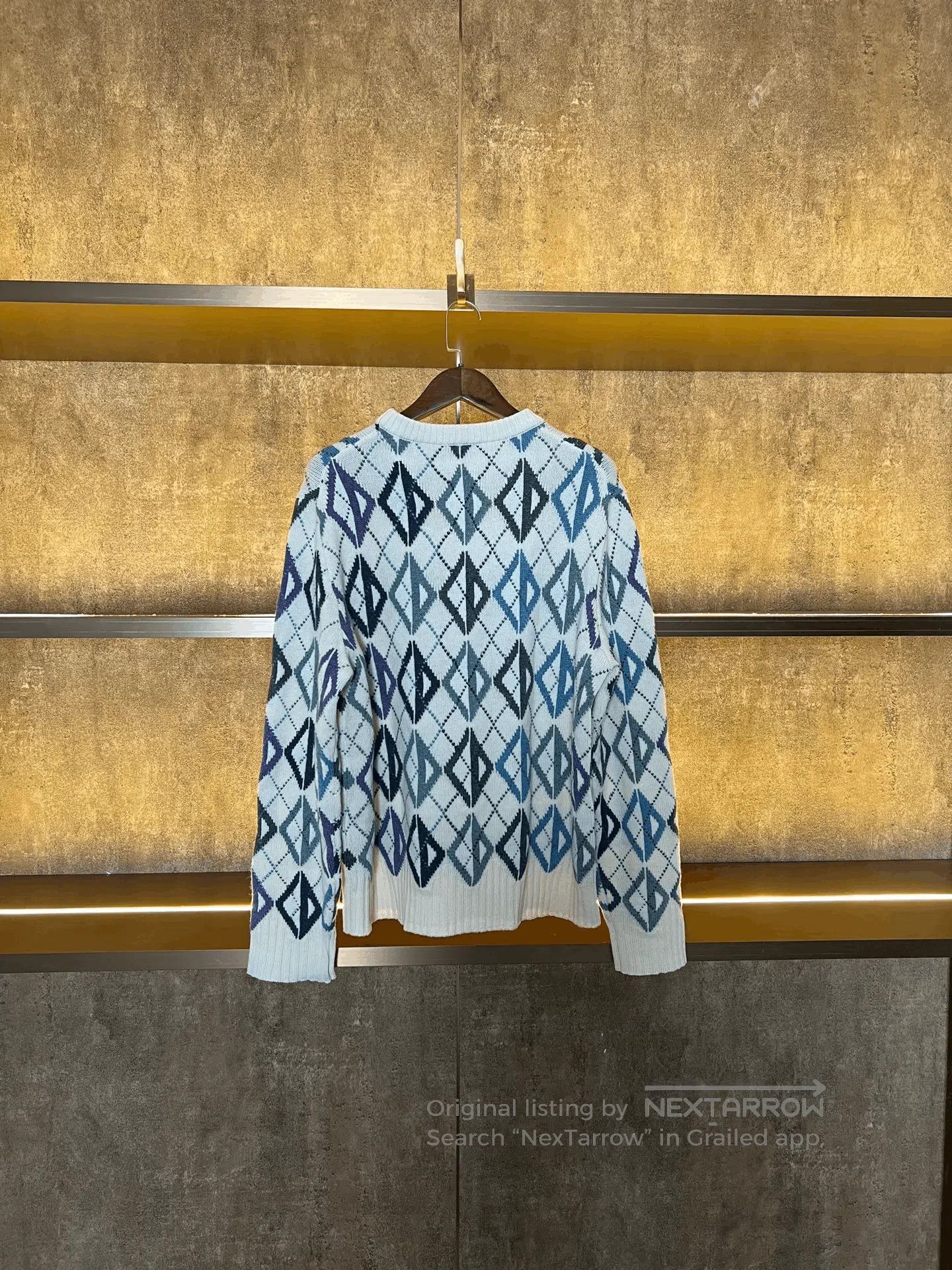 Dior Dior Argyle Knit Sweater. Size L / US 10 / IT 46 - 2 Thumbnail