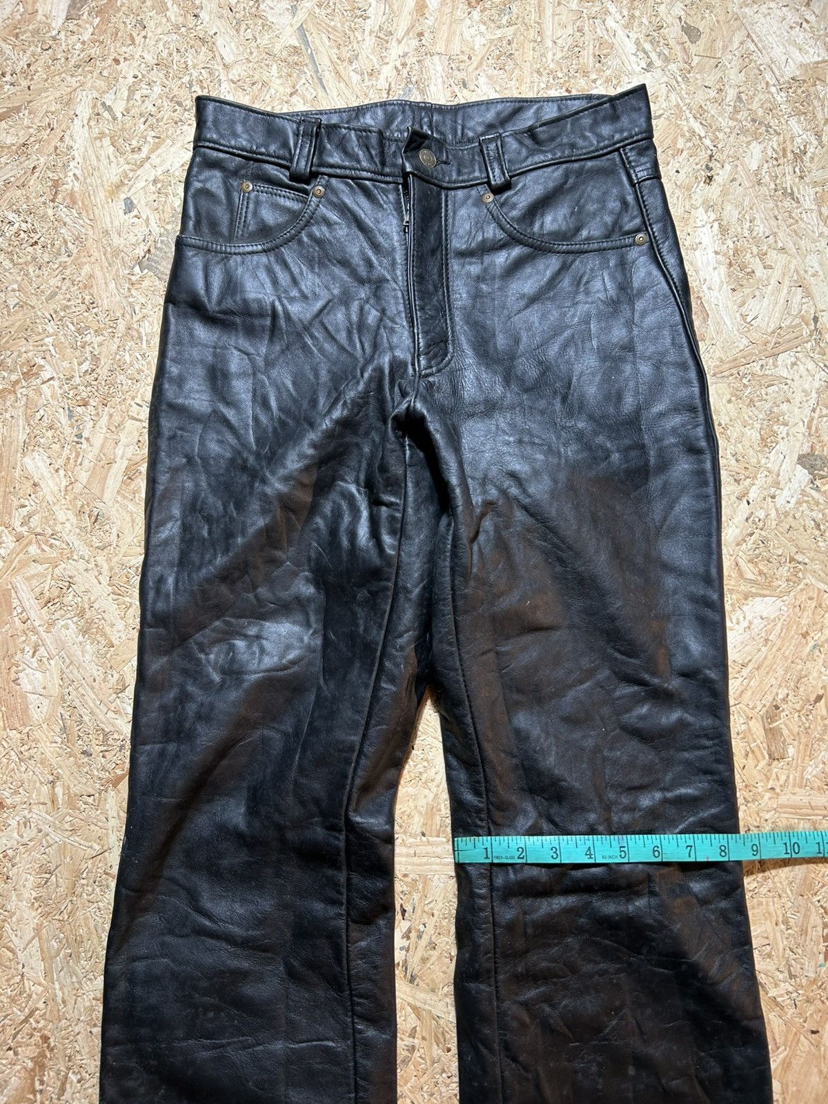 Schott Schott Perfecto Black Leather Pants Size US 31 - 19 Thumbnail