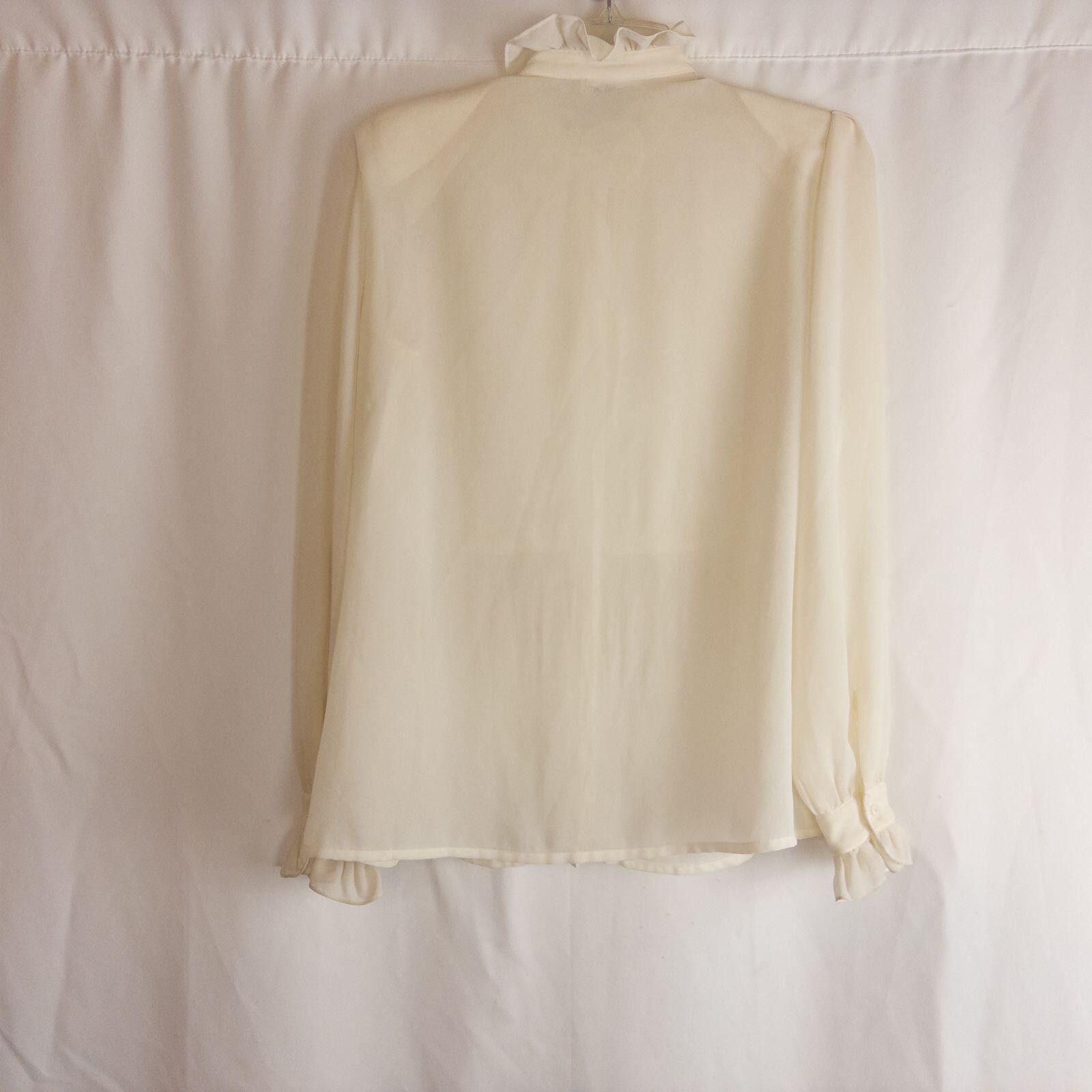 Other Lloyd Williams Vintage Ivory Solid Blouse Womens 8 Medium Size M / US 6-8 / IT 42-44 - 11 Thumbnail