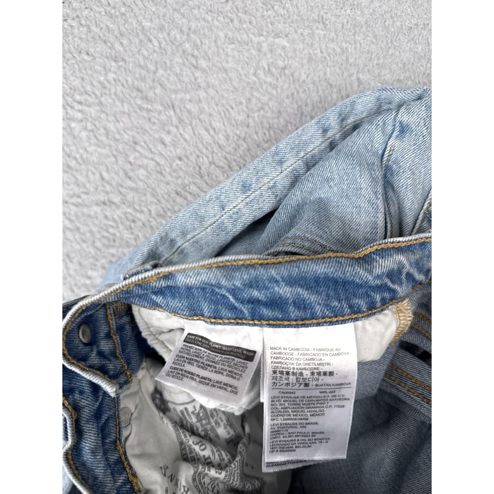 Levi's Levi's 501 Skinny Jeans Womens 24x28 Blue Premium Big E Light Wash High Rise Size 42" / US 20 - 7 Thumbnail