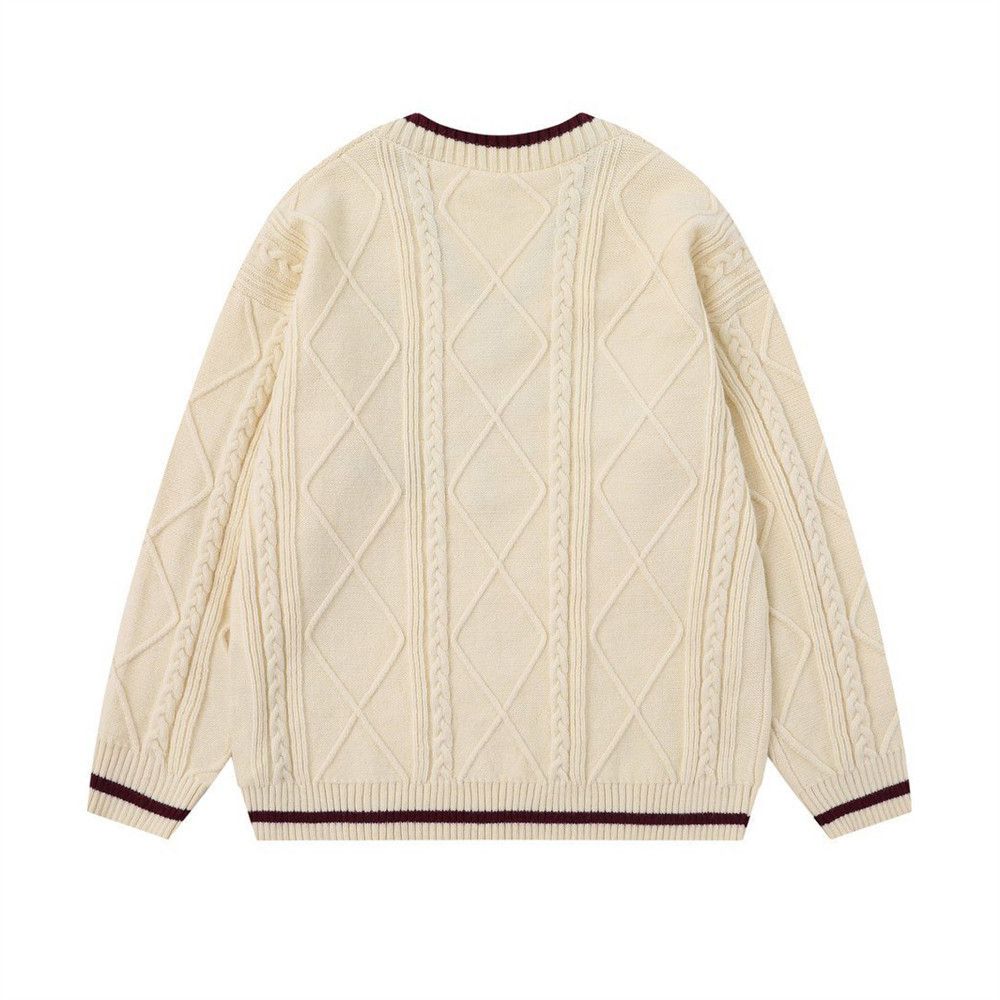 Vintage Men's loose casual letter embroidered V-neck sweater Size US M / EU 48-50 / 2 - 2 Thumbnail