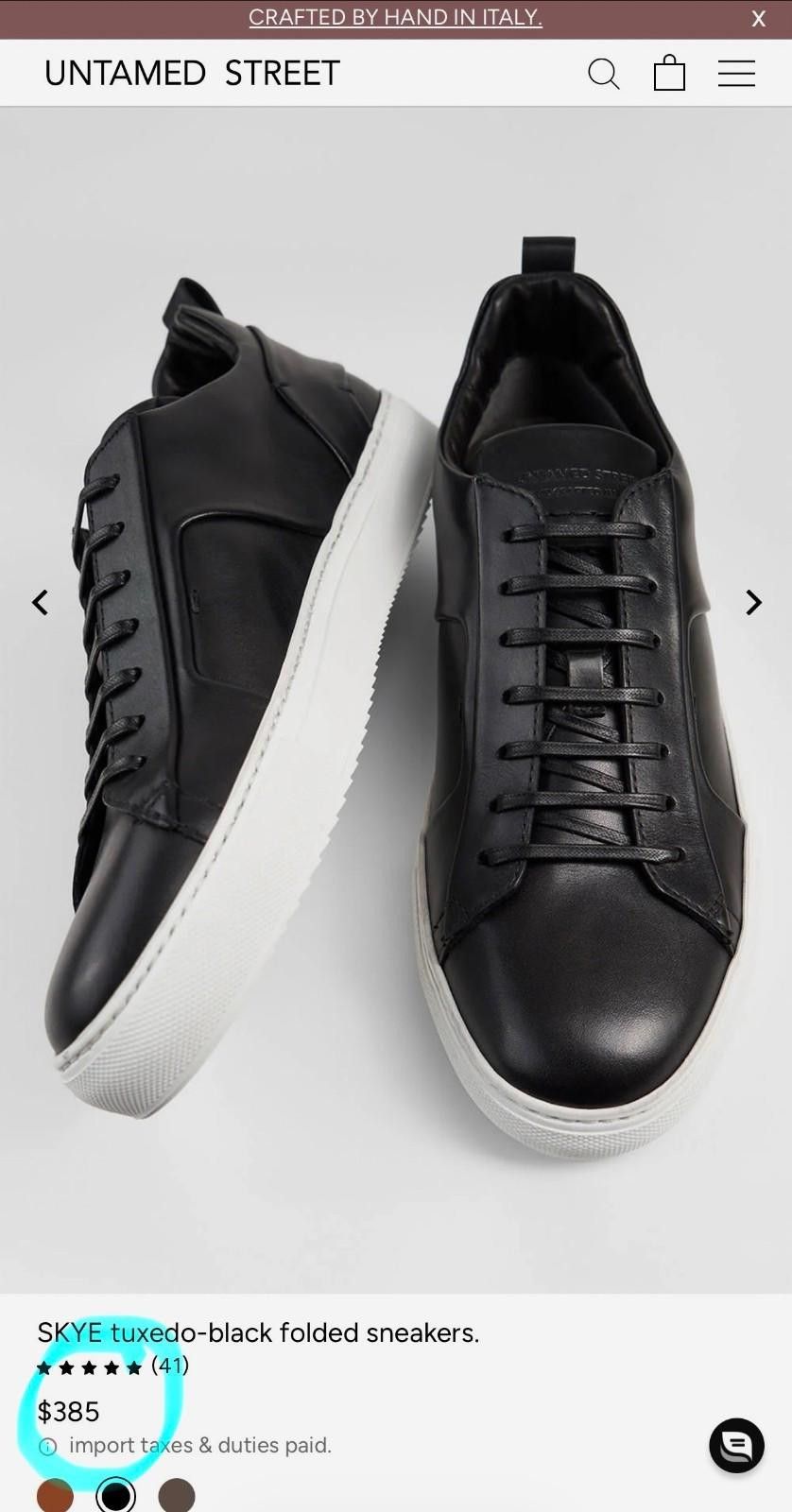 Other Italy Untamed Street Size 40 Skye Black Leather Shoes Mens 7 Size US 7 / EU 40 - 1 Thumbnail