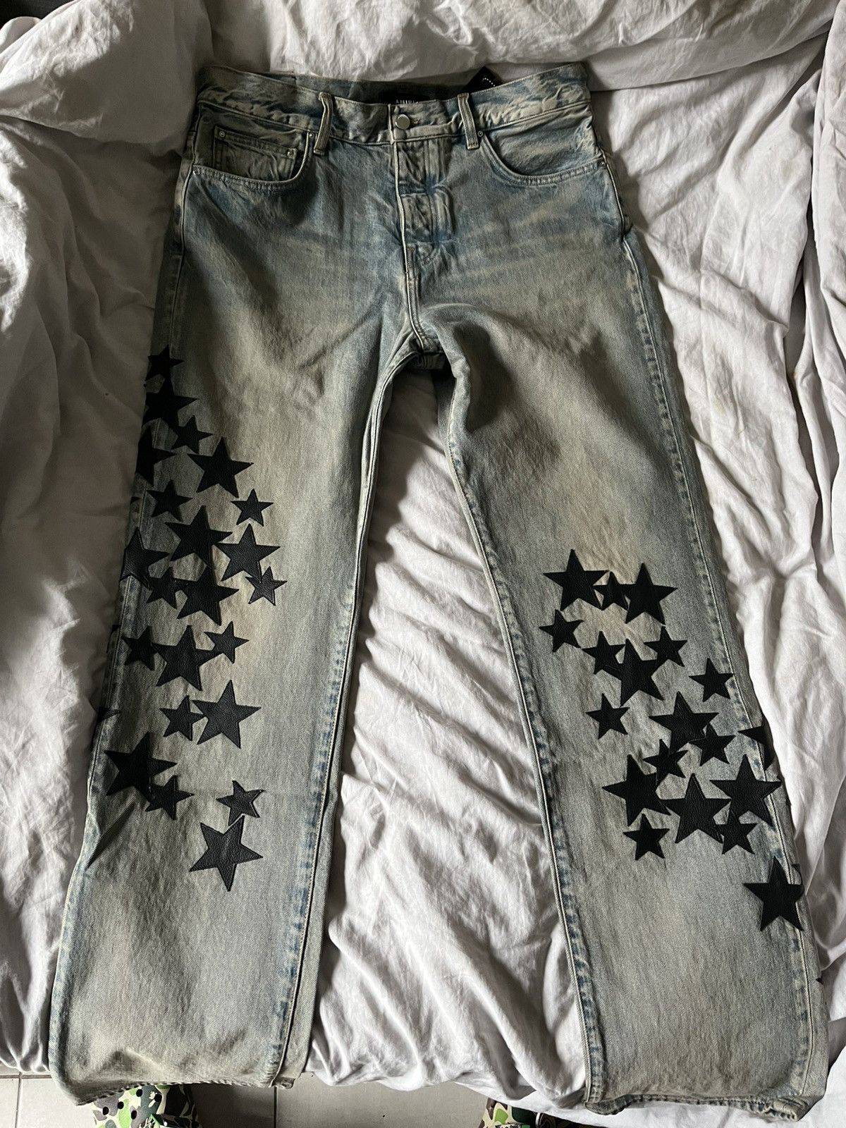 Amiri AMIRI Leather Star Straight Jeans Size US 34 / EU 50 - 7 Thumbnail