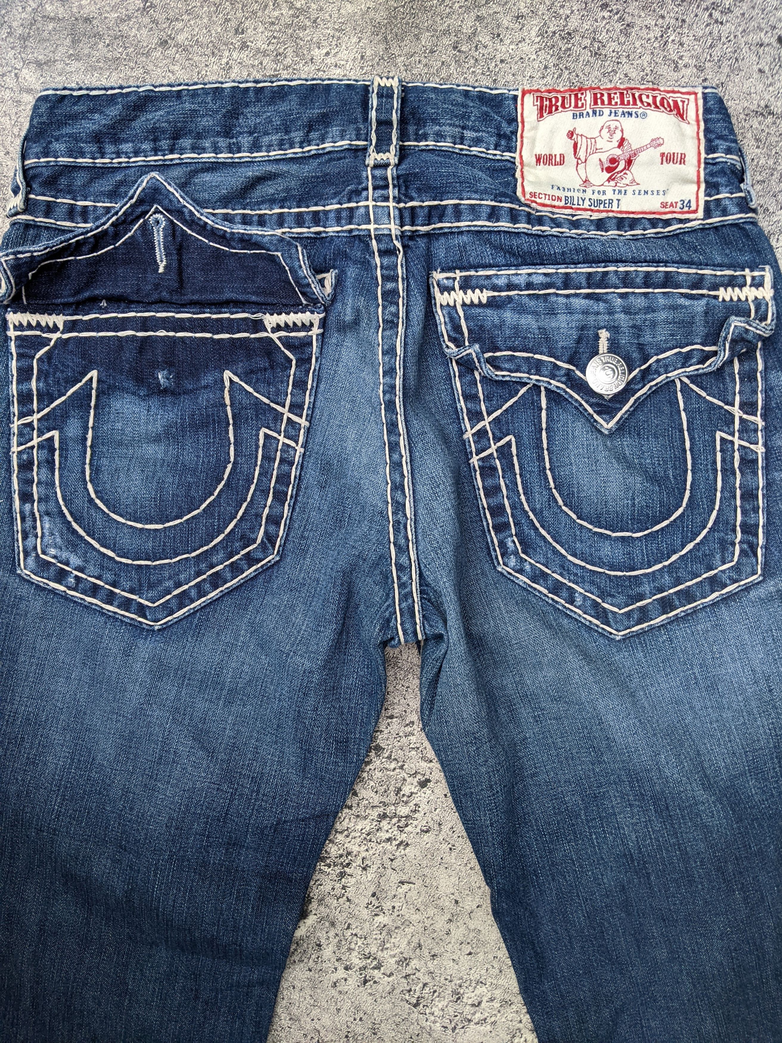 True Religion Vintage Billy Super T Flare Jeans Size US 33 - 4 Thumbnail