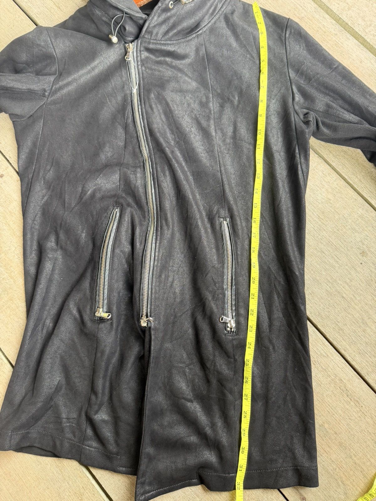 Tornado Mart Rare Johnny Wolf Asymmetrical Wax Zipper Hoodie Size US M / EU 48-50 / 2 - 8 Thumbnail