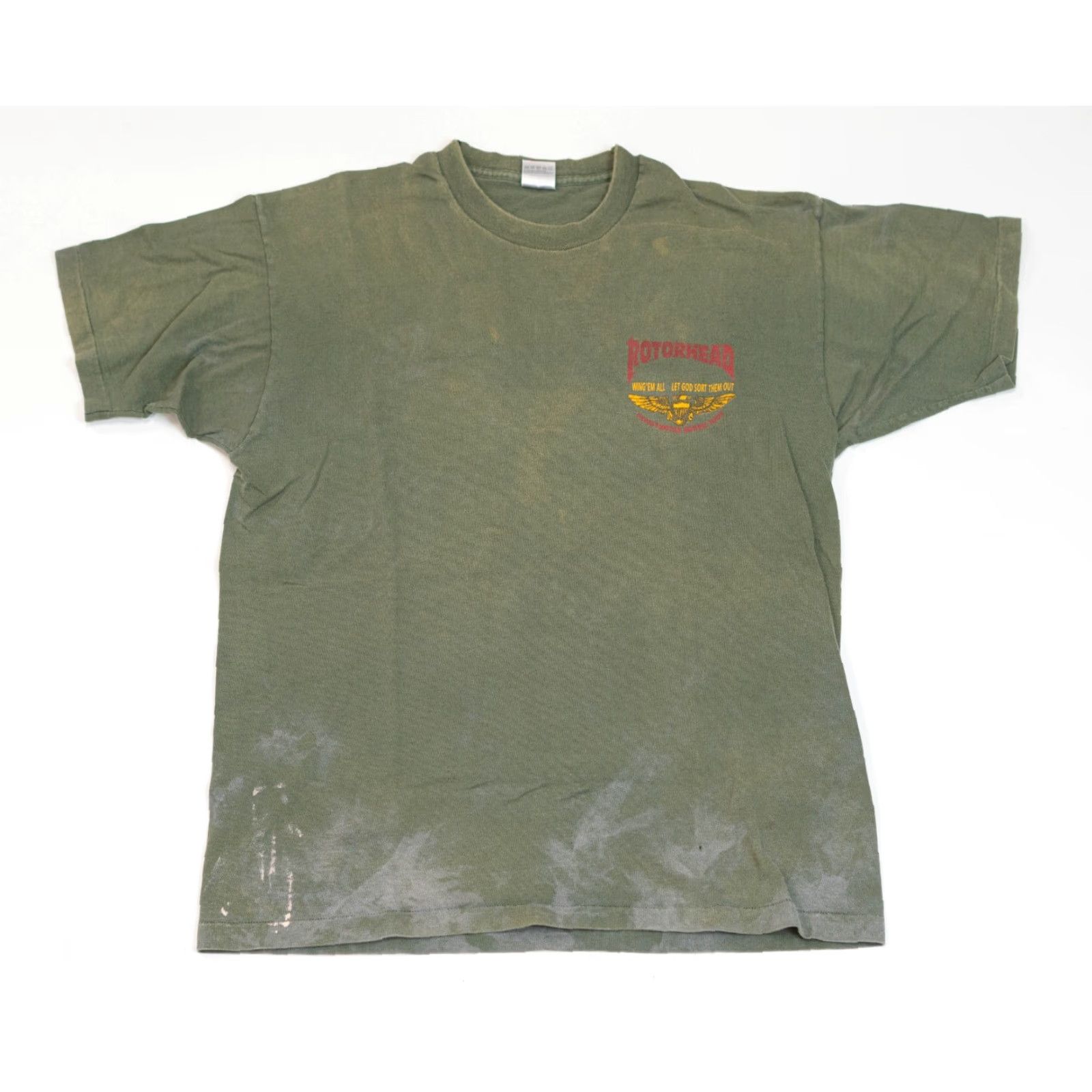 Fruit Of The Loom VINTAGE Rotorhead Tour T-Shirt Men XL Green Faded Single Stitch Woodstock Nike? Size US XL / EU 56 / 4 - 2 Thumbnail