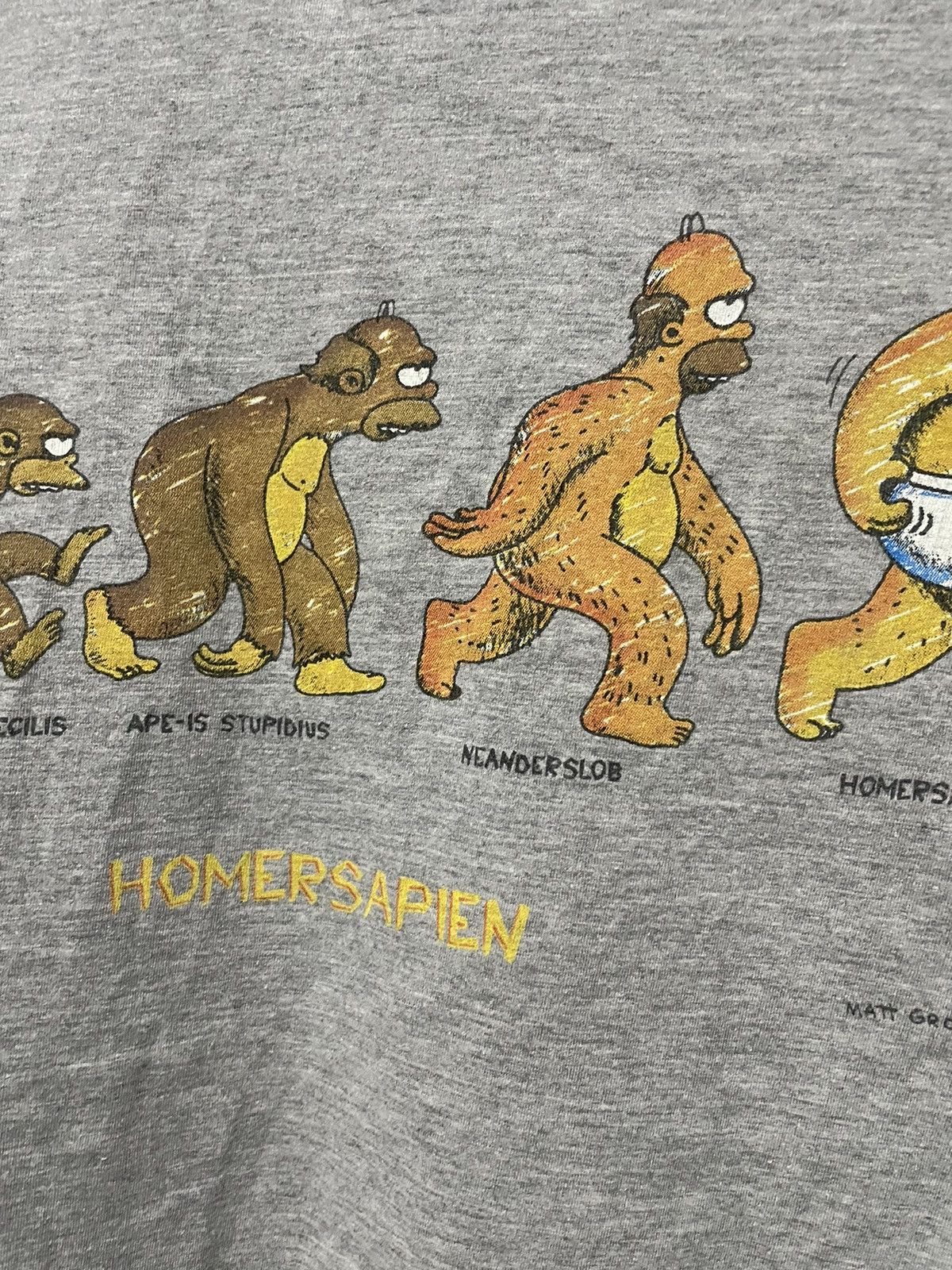 Vintage 1996 Vintage Homersapien Simpsons Gray Cartoon Tee L Size US L / EU 52-54 / 3 - 5 Thumbnail