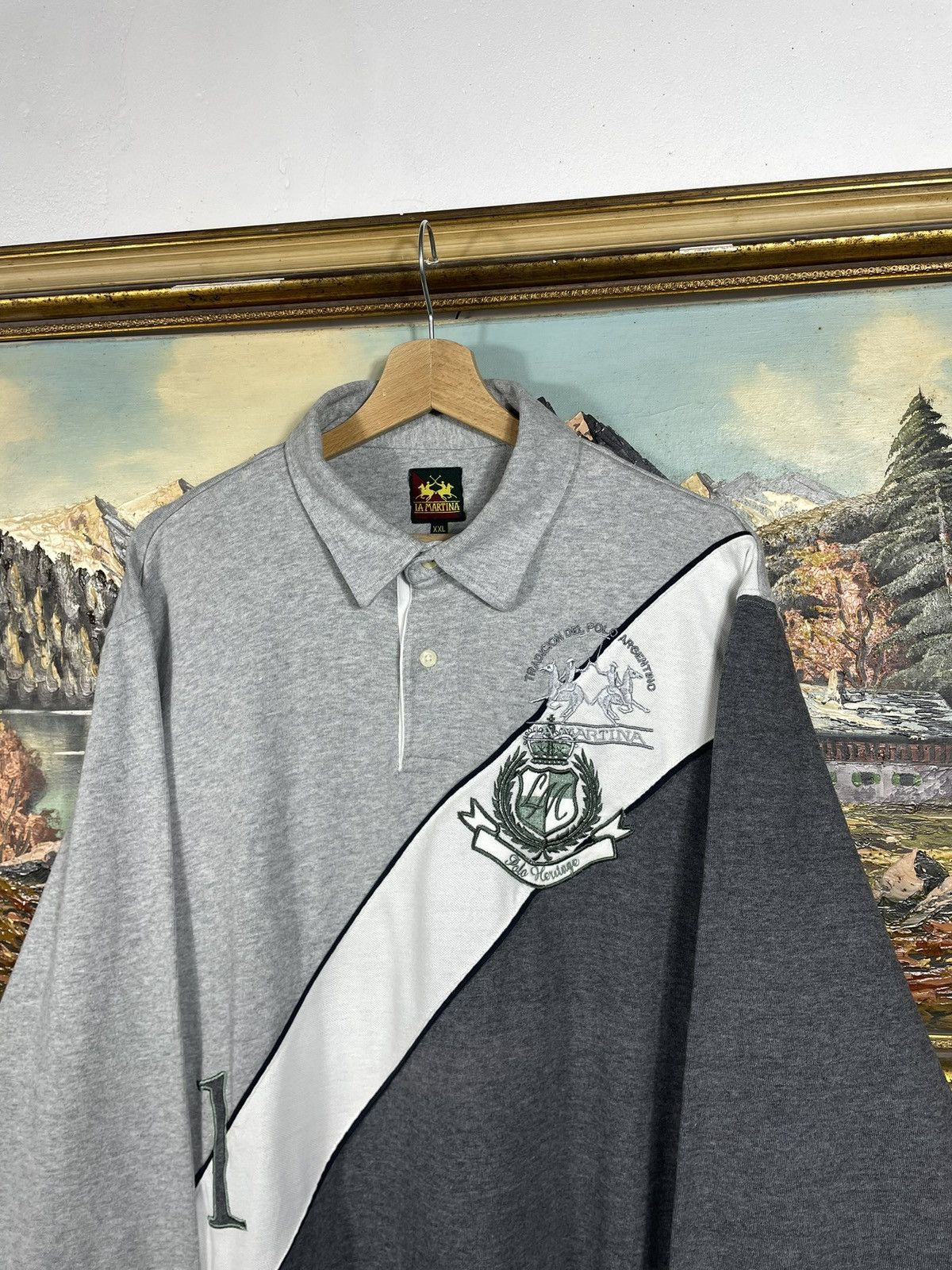 La Martina × Vintage La Martina Vintage Y2k Polo Longsleeve Chief Keep Drip Swag Size US XXL / EU 58 / 5 - 4 Thumbnail