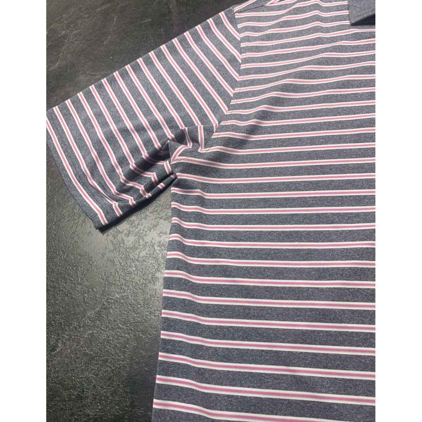 Footjoy FootJoy Mens Golf Polo Shirt Gray Striped 2XL Moisture Wicking Mens Size US XXL / EU 58 / 5 - 7 Thumbnail