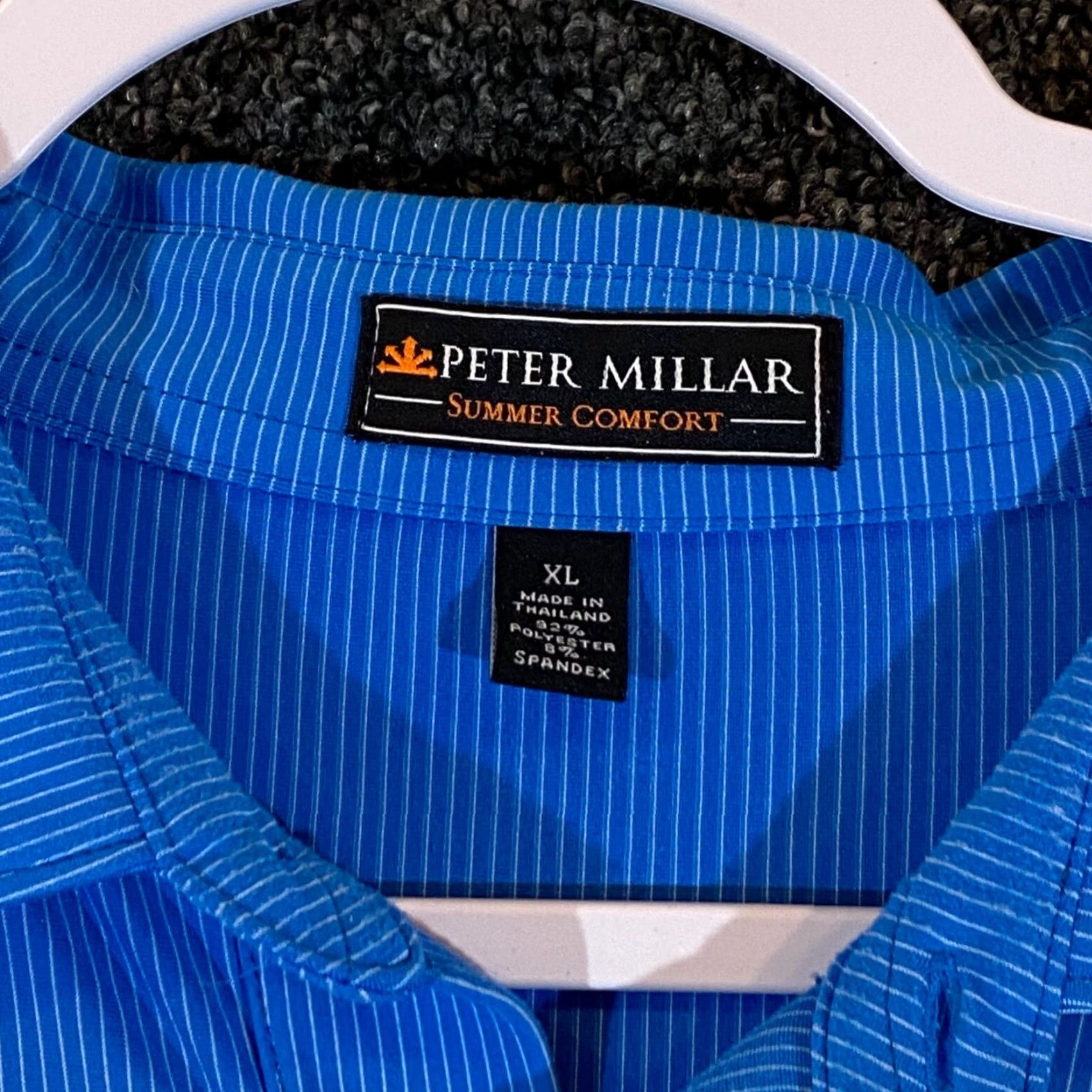 Peter Millar PETER MILLAR Polo Shirt Mens XL Blue Stripe Summer Comfort Performance Golf S/S Size US XL / EU 56 / 4 - 3 Thumbnail