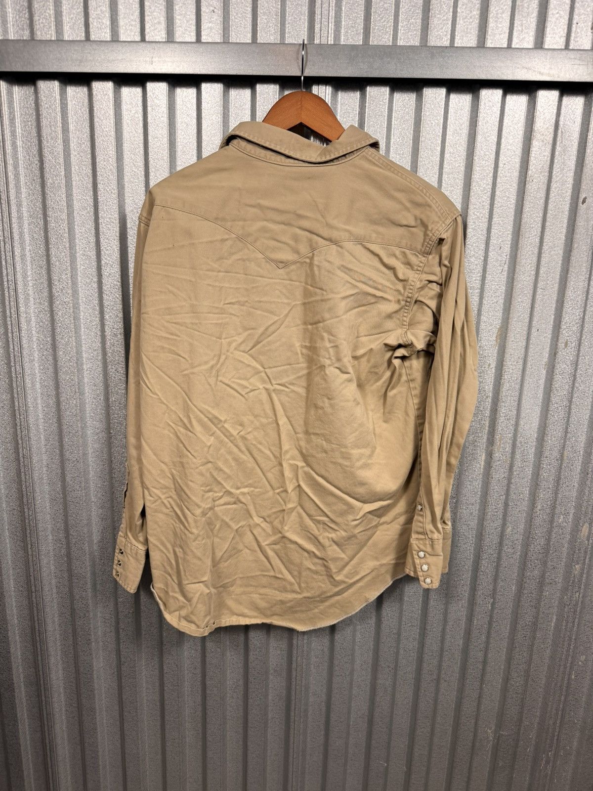 Wrangler Vintage Pearl Snap Western Wrangler Button Up Beige Shirt Size US M / EU 48-50 / 2 - 8 Thumbnail