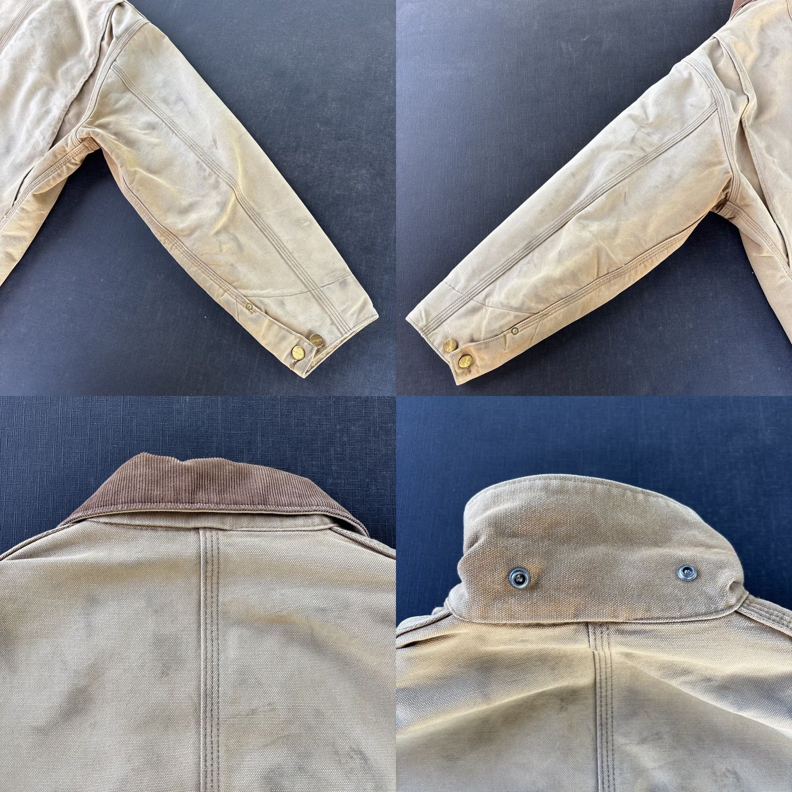 Carhartt VINTAGE Carhartt Jacket Field Coat L Beige 90s Chore Insulated Lined Heavyweight Pockets Button Mens Size US L / EU 52-54 / 3 - 11 Thumbnail
