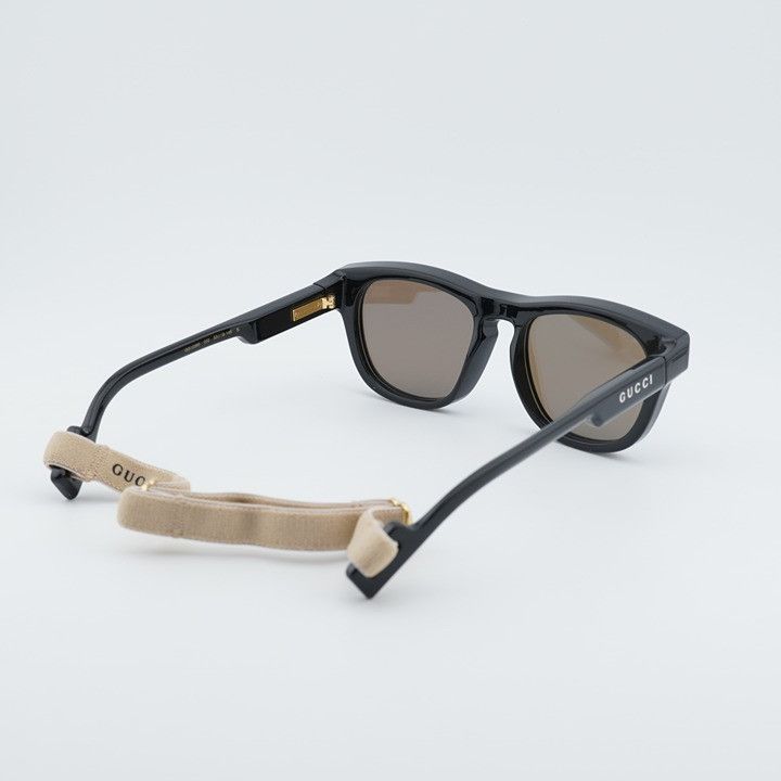 Gucci Gucci GG1238S 002 Sunglasses Black Square Frame, Blue Lenses Size ONE SIZE - 11 Thumbnail