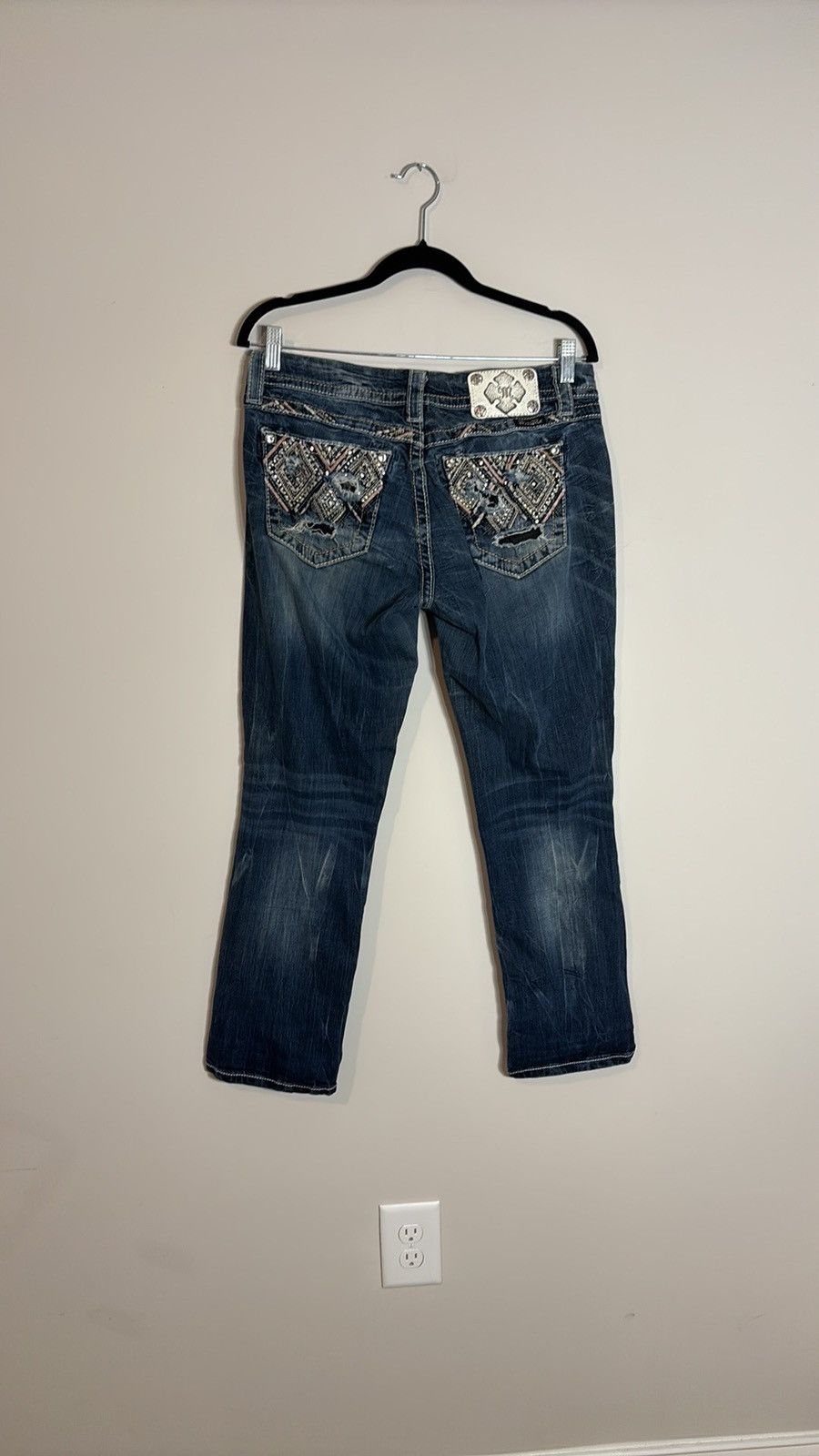 Miss Me Miss Me Mid Rise Jeans Embellished Repaired Size 32" / US 10 / IT 46 - 3 Thumbnail