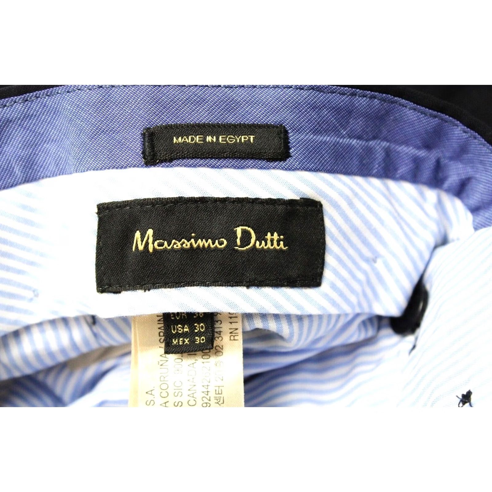 Massimo Dutti Massimo Dutti Trousers Men US 30 Wool Pinstripe Dark Blue Slim Style Size US 30 / EU 46 - 5 Thumbnail