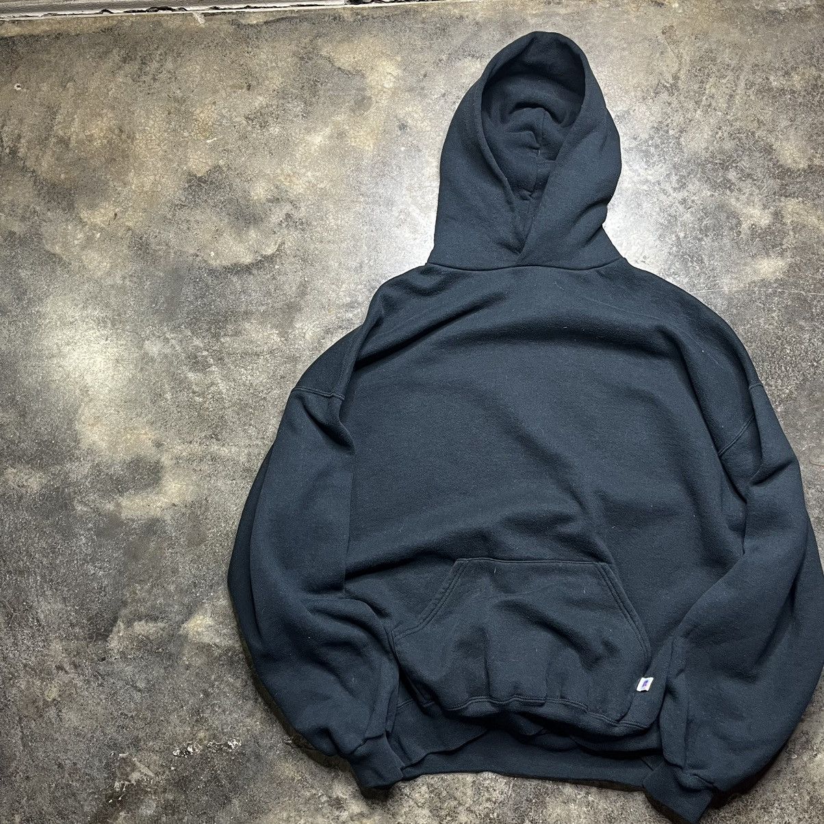 Vintage vintage blank black russell athletic baggy hoodie Size US XXL / EU 58 / 5 - 3 Thumbnail