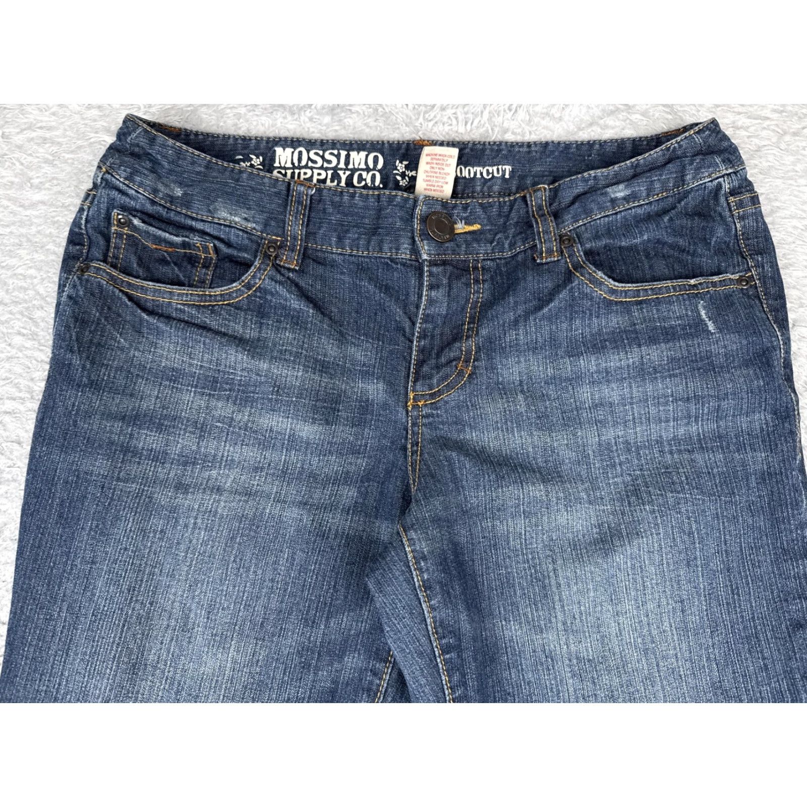 Mossimo Mossimo Supply Co Bootcut Jeans Juniors 9L Blue Med Wash Low Rise Stretch 30x30 Denim Jeans Women's 90s Spring Summer Fall Winter Size 30" / US 8 / IT 44 - 4 Thumbnail