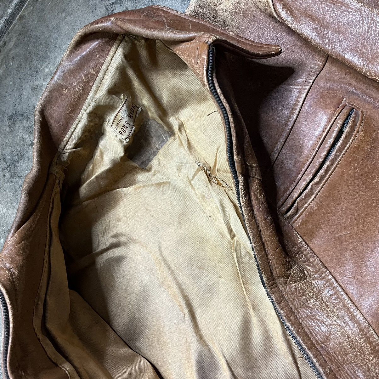 Vintage vintage 50s 60s real pony hide leather jacket Size US L / EU 52-54 / 3 - 5 Thumbnail