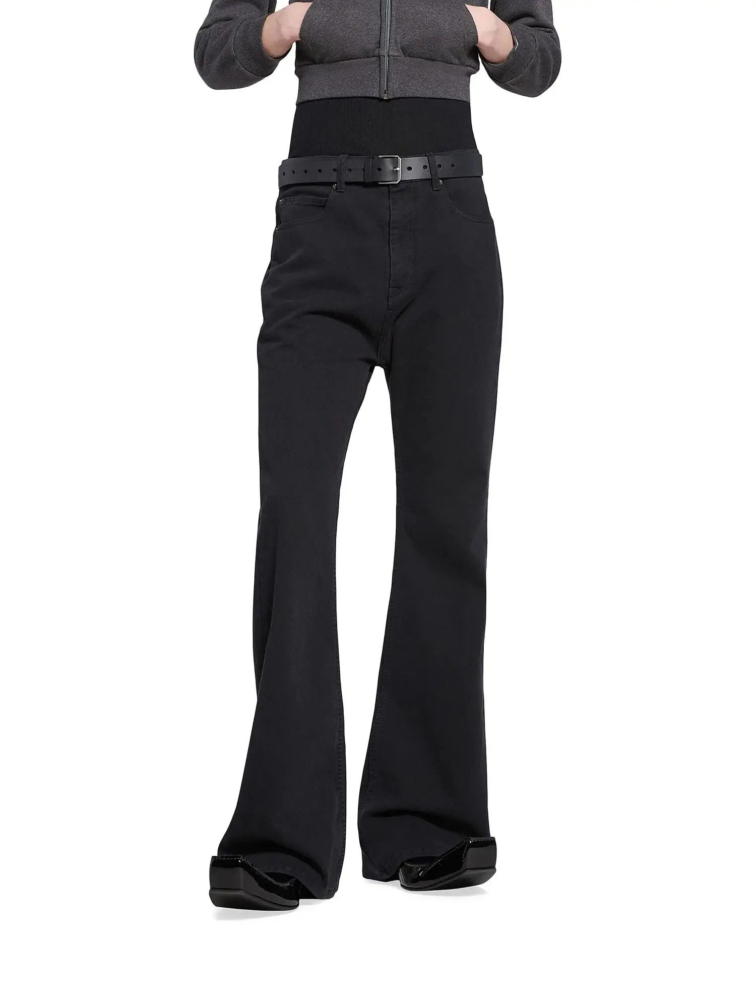Balenciaga o1bcso1str1225 Flared Pants in Dark Grey Size US 31 - 6 Thumbnail