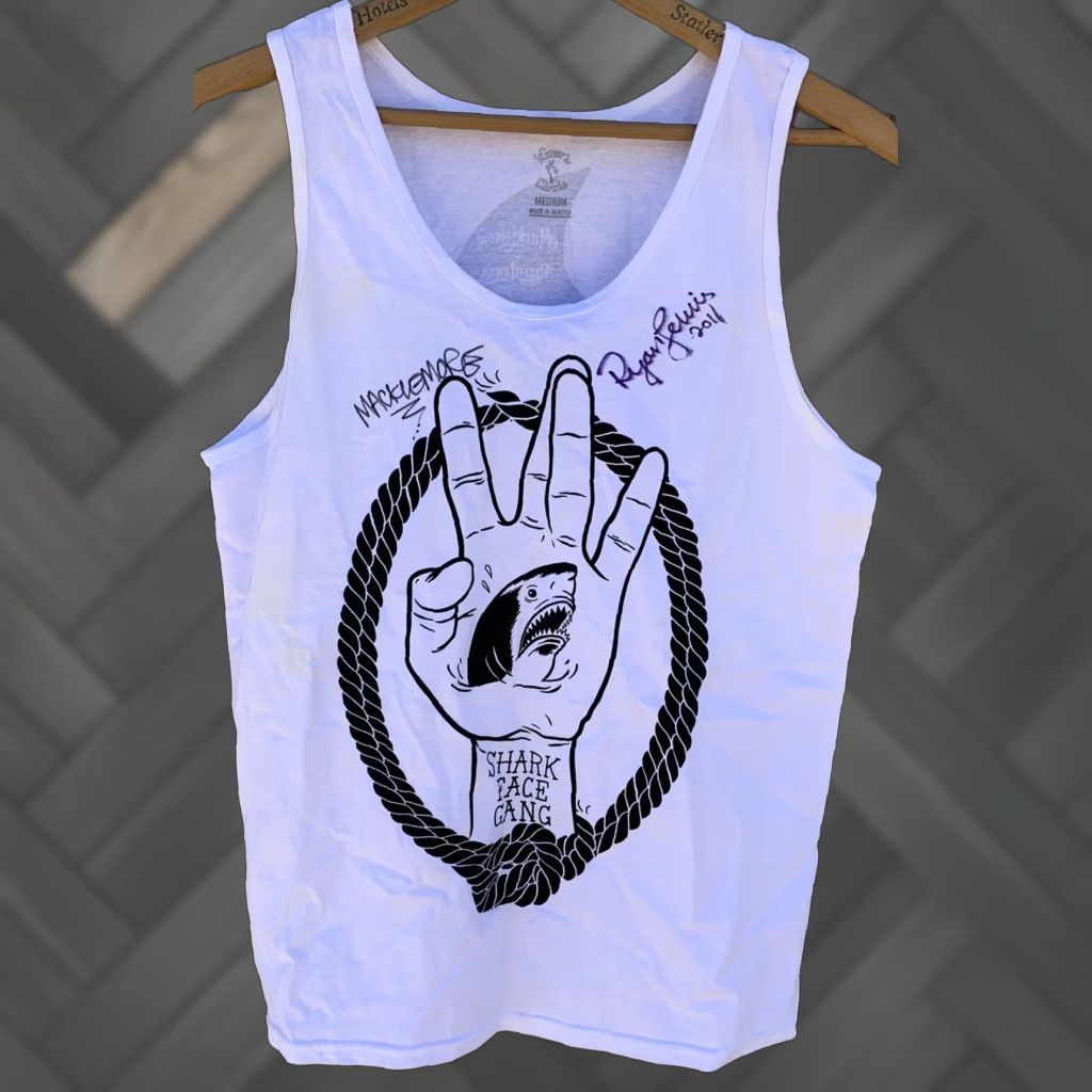 NANGA Shark Face Gang Macklemore & Ryan Lewis tank top M White Nike? Wait, original Brand: Winner’s Circle. Size US M / EU 48-50 / 2 - 1 Thumbnail