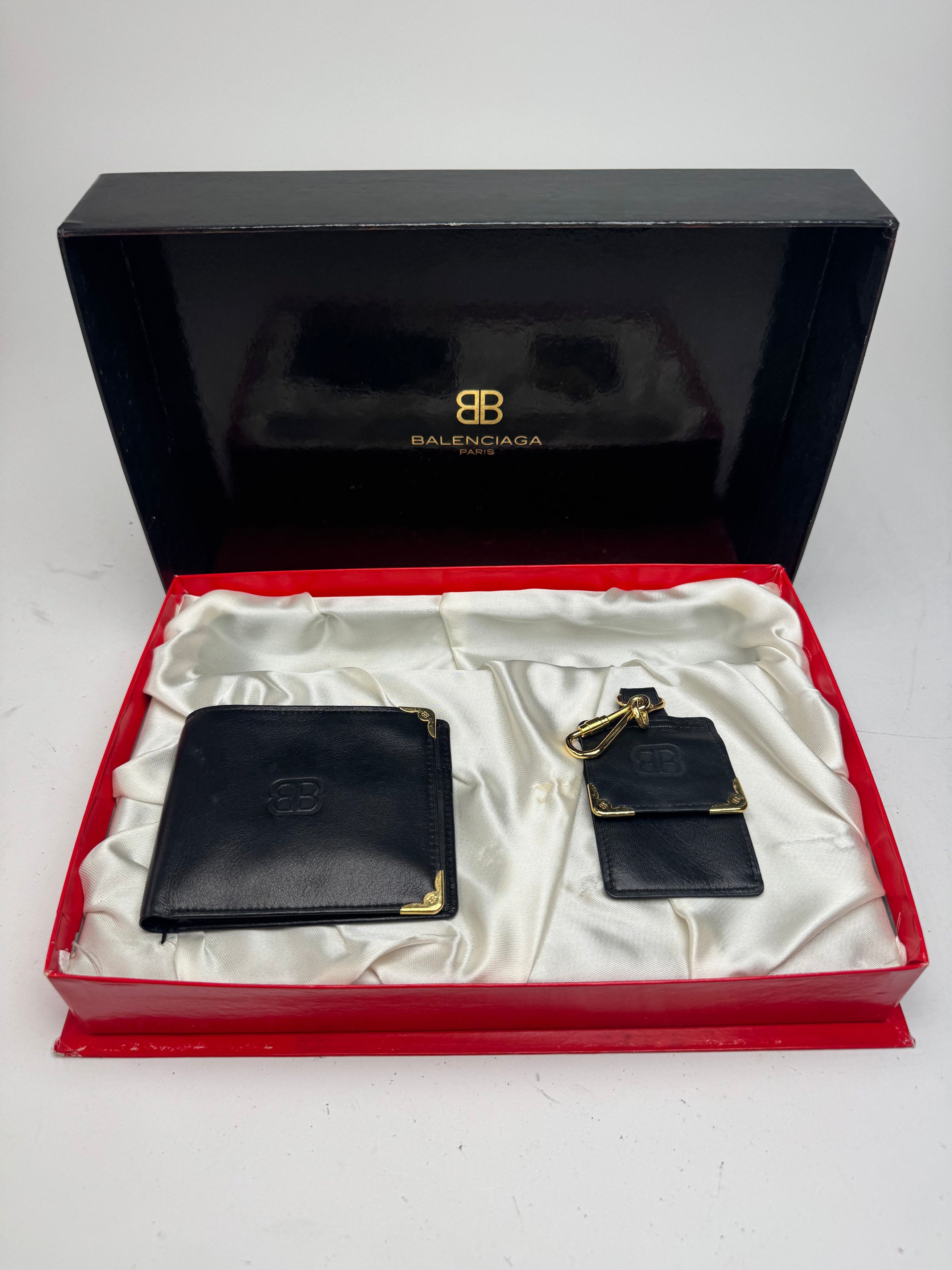 Balenciaga Vintage Leather Wallet Purse set black Size ONE SIZE - 1 Thumbnail