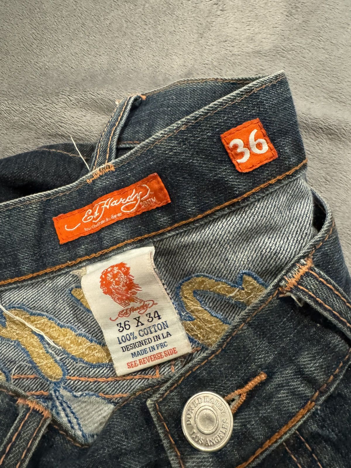 Ed Hardy Vintage Ed Hardy Embroidered Jeans Size US 36 / EU 52 - 4 Thumbnail