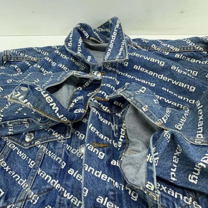 Alexander Wang Alexander Wang Logo Print Denim Jacket for Women - Size S / US 4 / IT 40 - 8 Thumbnail