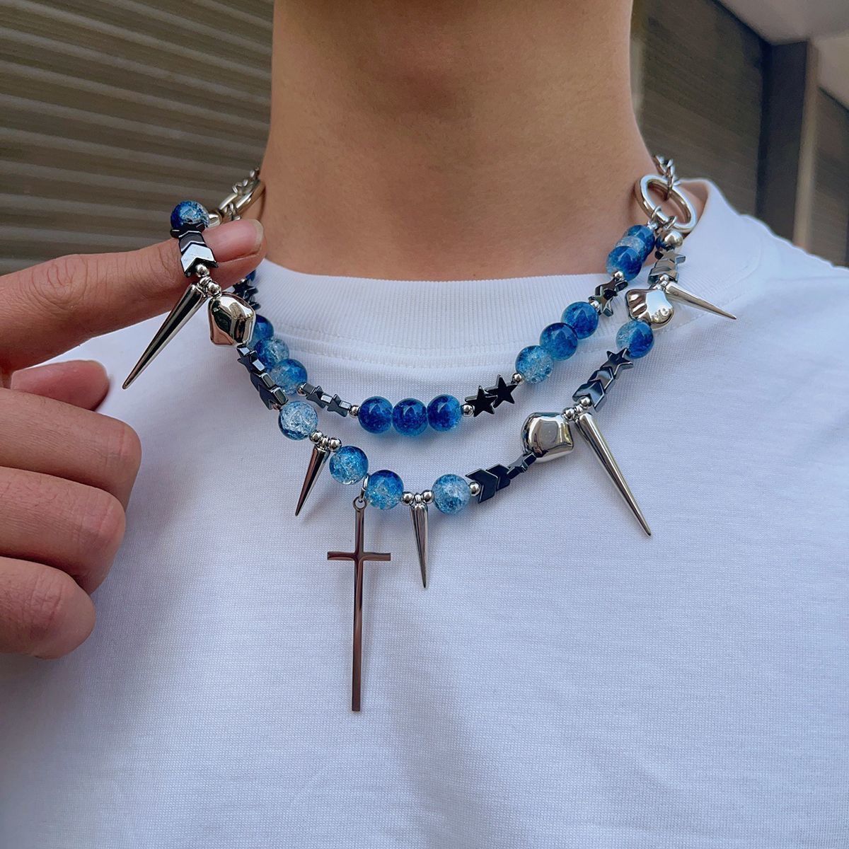 Japanese Brand × Jewelry Handmade Starry Sky Beaded Necklace Size ONE SIZE - 1 Thumbnail