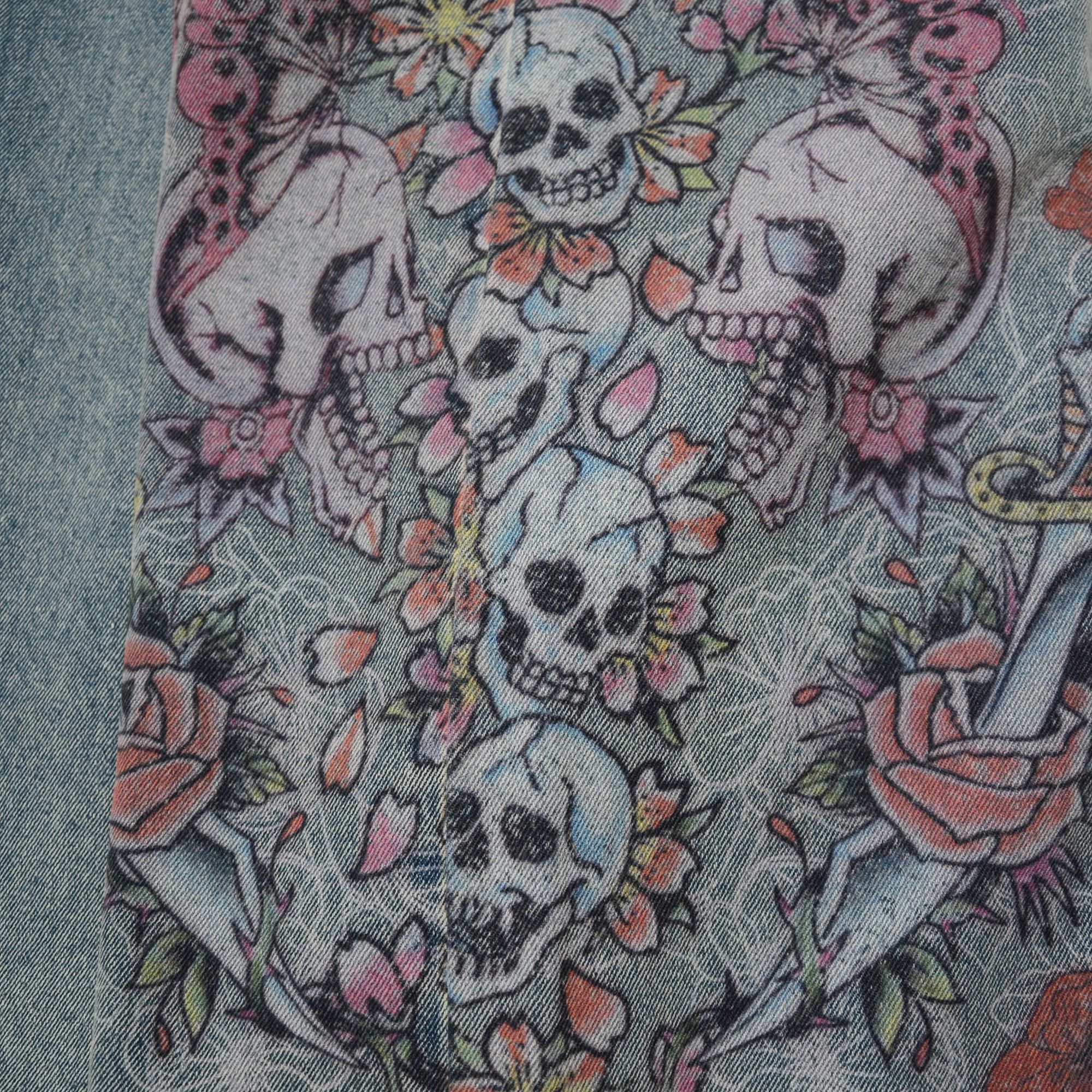 Ed Hardy [Tiny Flaw & Wrong Size Tag] Ed Hardy Jeans Wide Leg Size US 31 - 3 Thumbnail