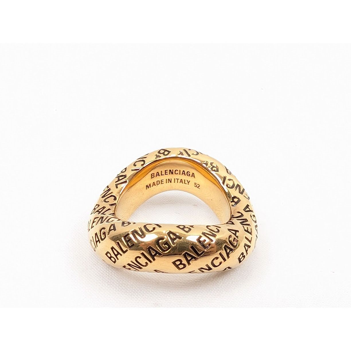 Balenciaga o1rshd1 Size: 52 / DUP / Brass Logo Ring in Antique Gold Size ONE SIZE - 5 Thumbnail