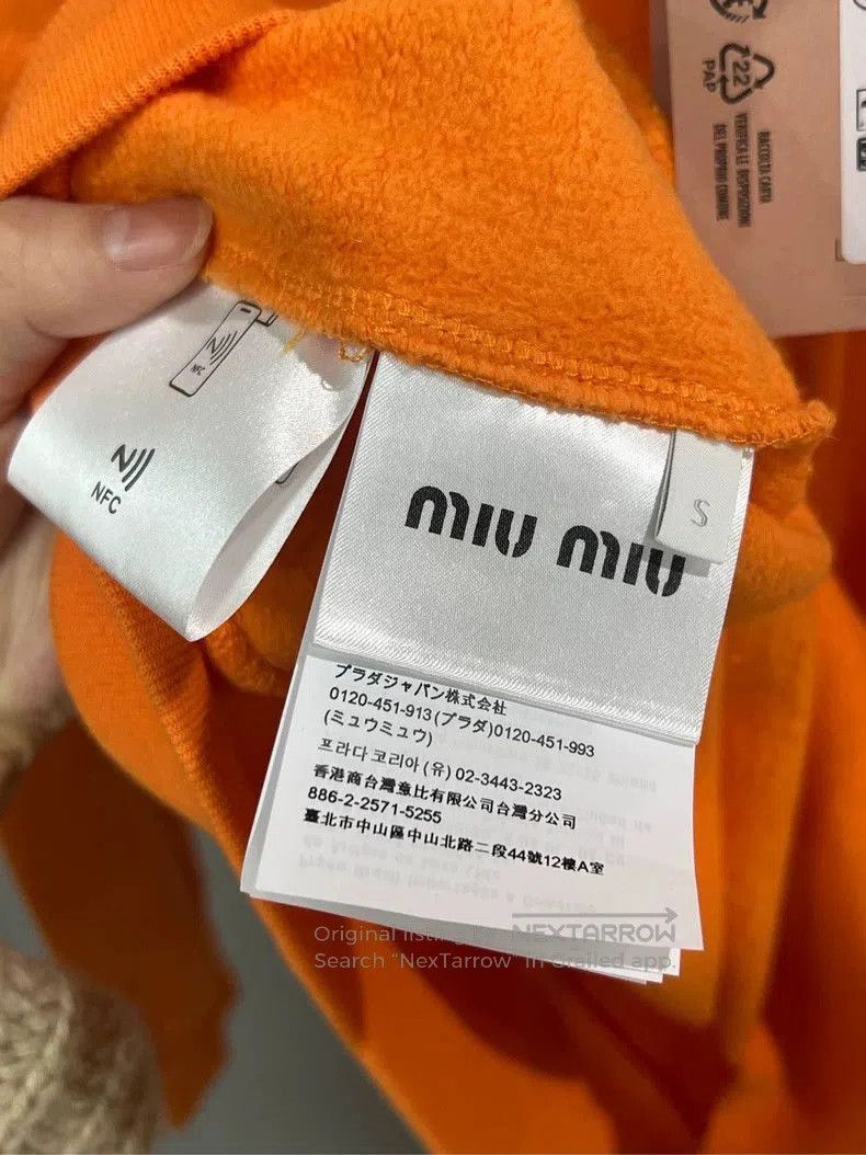 Prada Miu Miu Orange Polo Sweatshirt with Logo. Size US S / EU 44-46 / 1 - 5 Thumbnail