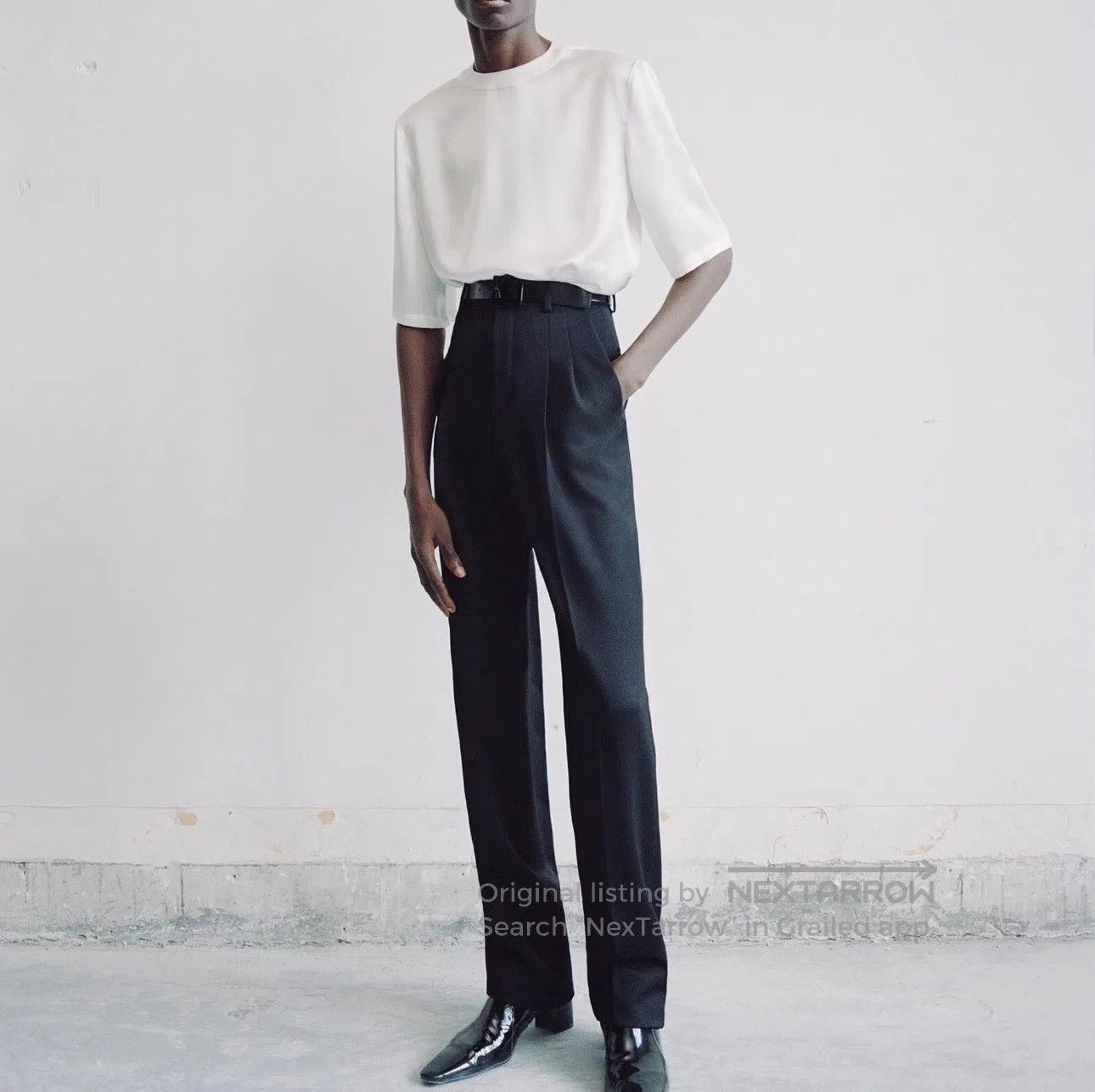 Saint Laurent Paris Saint Laurent Paris Double Pleat Fine Glitter Trousers| Size US 34 / EU 50 - 2 Thumbnail