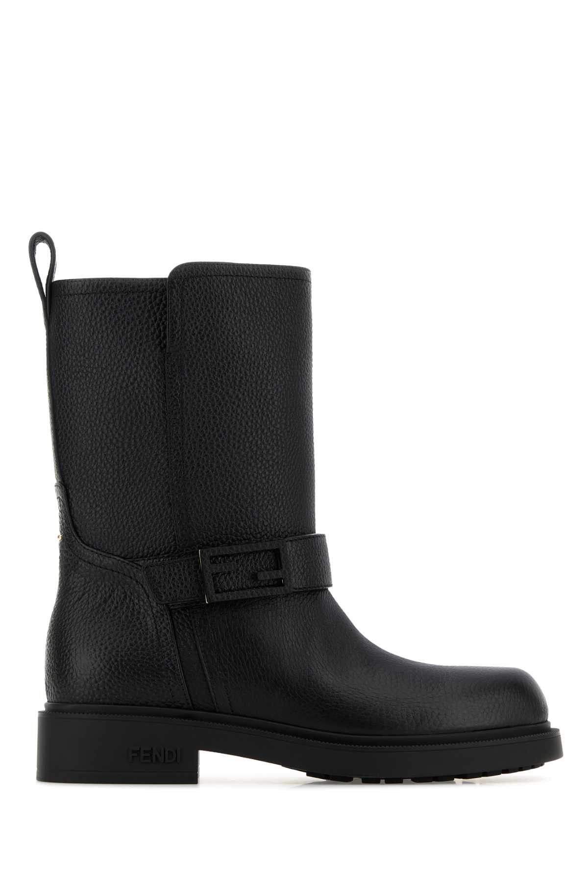 Fendi Black Leather Fendi Filo Boots Size US 7 / IT 37 - 1 Thumbnail