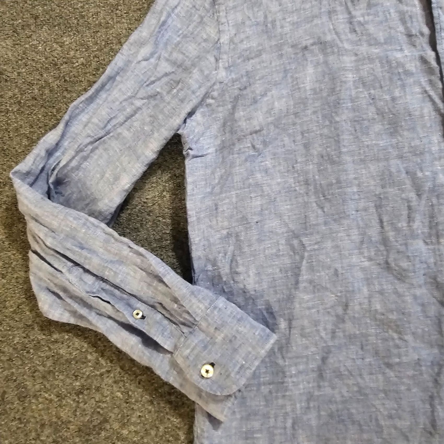 UNTUCKit UNTUCKit Shirt Mens XL Blue Linen Button Long Sleeve Classic Capsule Shirt Size US XL / EU 56 / 4 - 4 Thumbnail