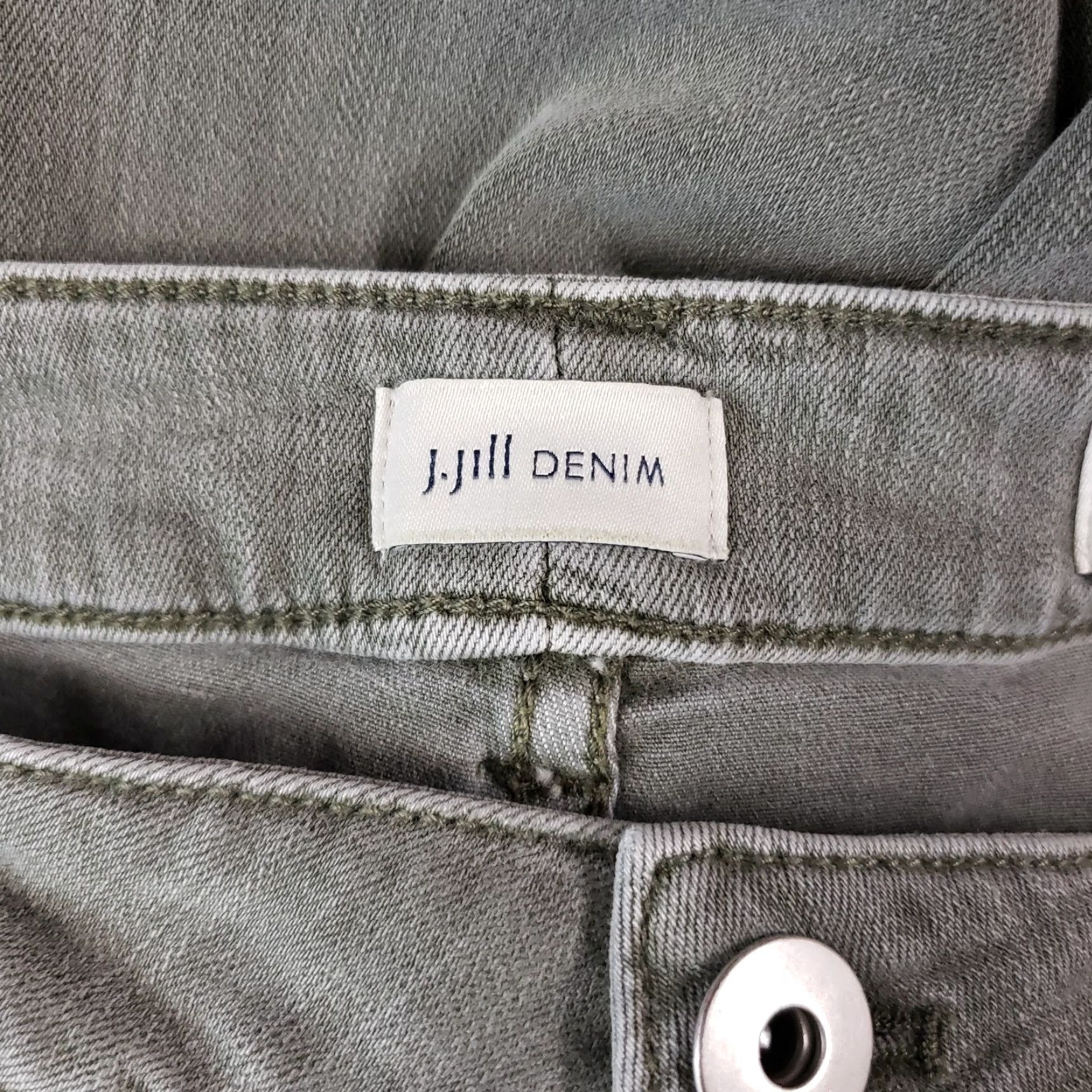 J. Jill J Jill Womens Cropped Jeans Sz 6 Solid Green High Rise Straight Leg Size 28" / US 6 / IT 42 - 8 Thumbnail