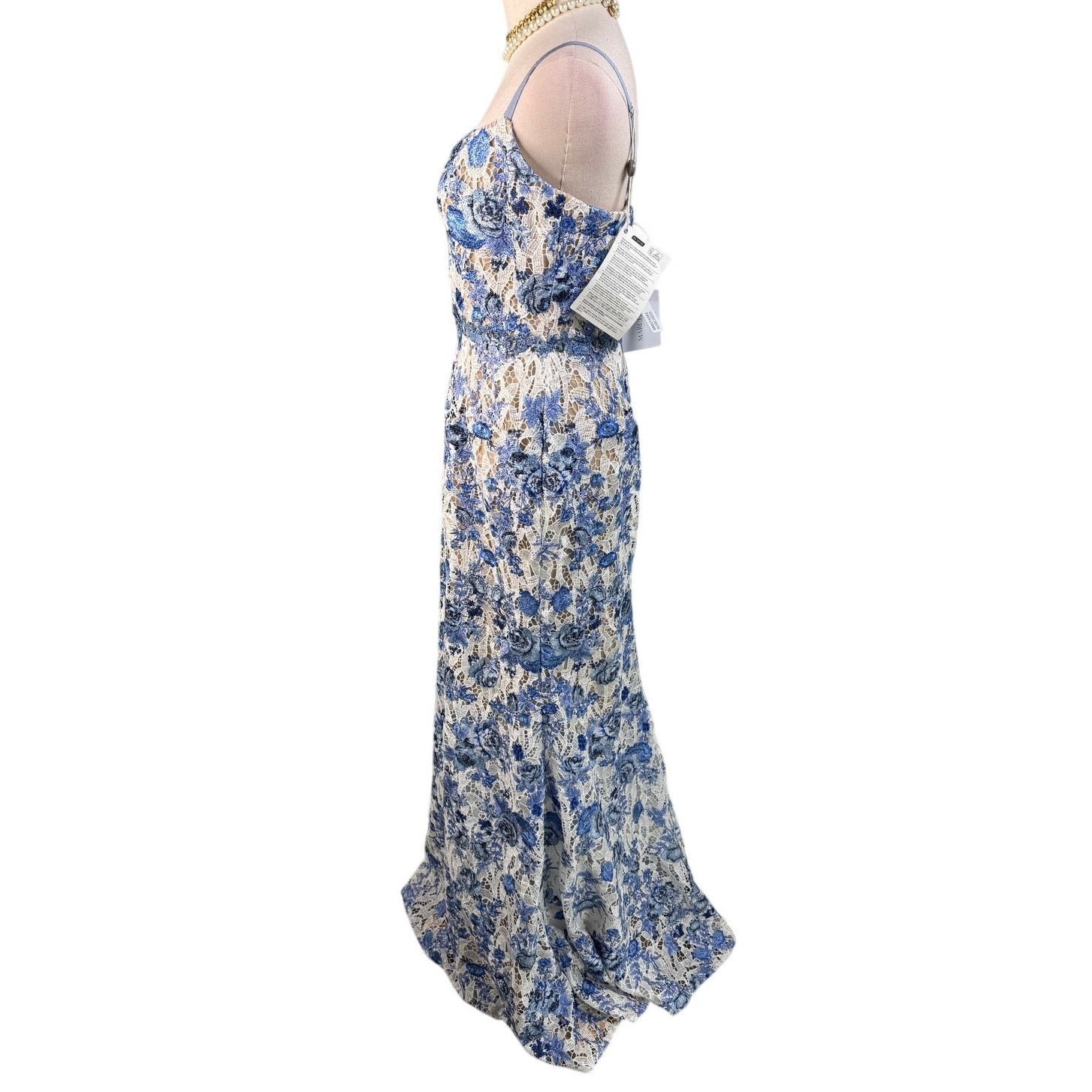Marchesa Marchesa Notte Floral Macramé Lace Gown blue white Size 6 Size M / US 6-8 / IT 42-44 - 7 Thumbnail