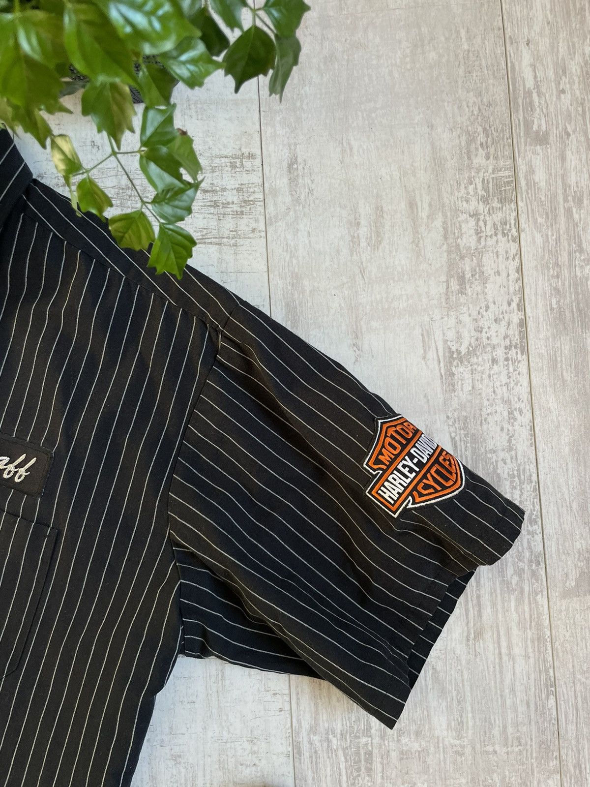 Harley Davidson × Vintage Harley Davidson Vintage Work Wear Shirt Striped Motorcycle Size US L / EU 52-54 / 3 - 8 Thumbnail