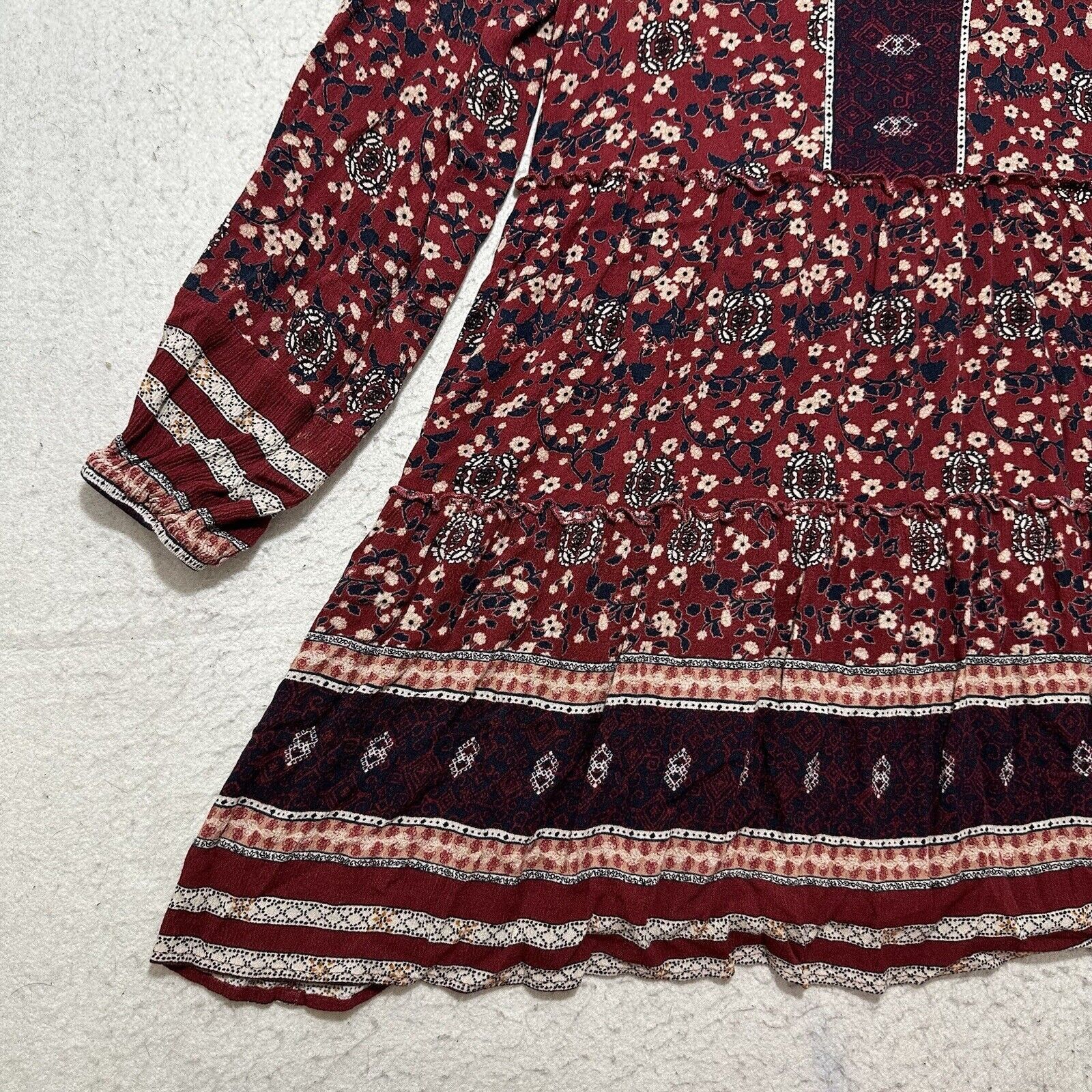 Other Knox Rose Small Dress V Neck Floral Red Lightweight Pullover Size S / US 4 / IT 40 - 7 Thumbnail
