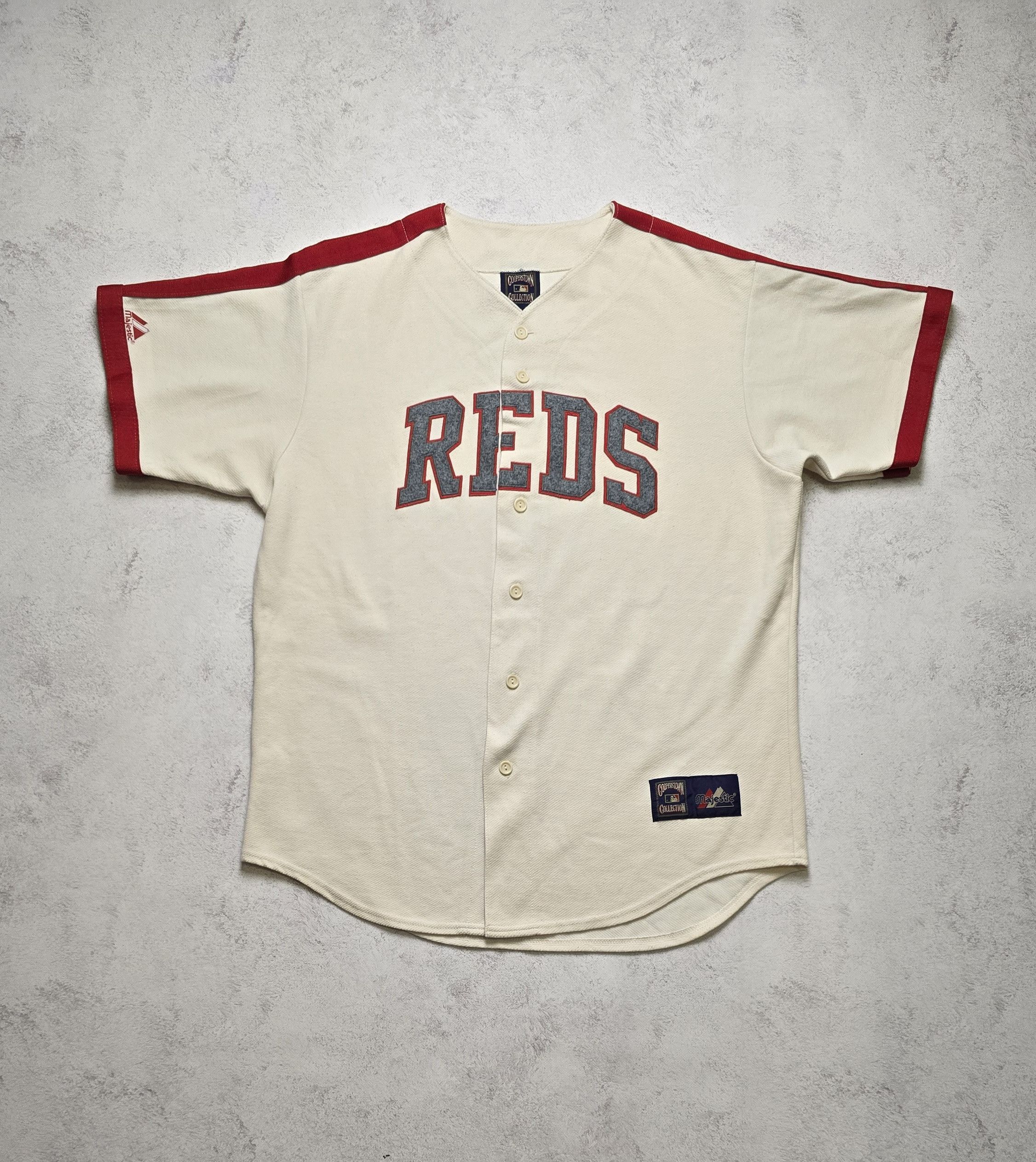 Majestic VTG Cincinnati Reds Cooperstown Collection Baseball Jersey Size US L / EU 52-54 / 3 - 1 Thumbnail