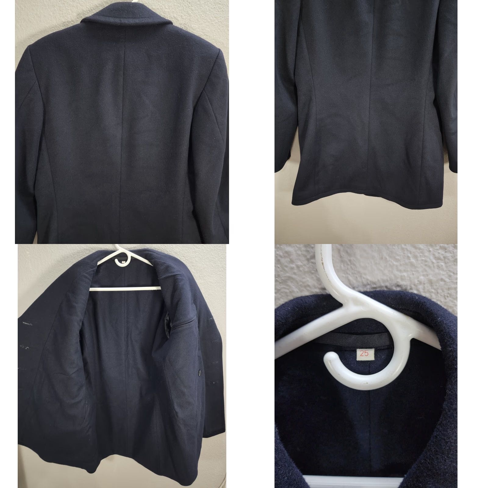 Vintage VINTAGE Joba Coat Navy Blue Wool Military Button 70s Overcoat Women's size 25 Size 4XL / US 24-26 - 8 Thumbnail