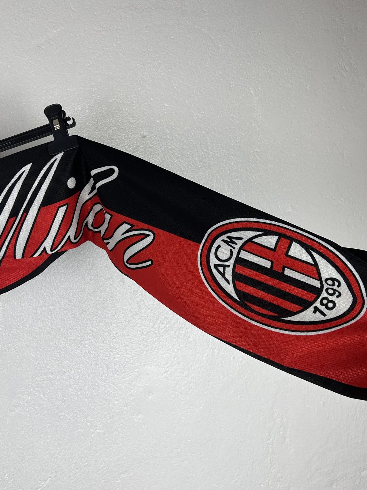 Vintage 90s Vintage AC Milan Polyester 3R Sport Scarf Size ONE SIZE - 4 Thumbnail